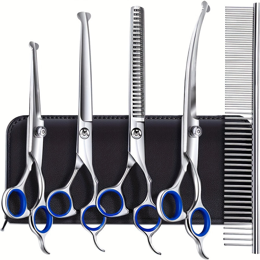 Professional Grooming Scissors Set for Dogs and Cats