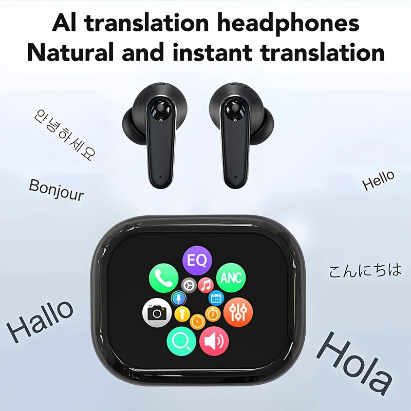 AI Translator Earbuds Touch Screen 144 Languages for Global Conversation