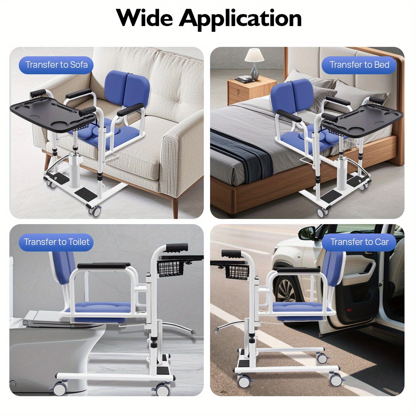 Heavy-Duty Hydraulic Lift Toilet Seat Chair for Easy Transfers