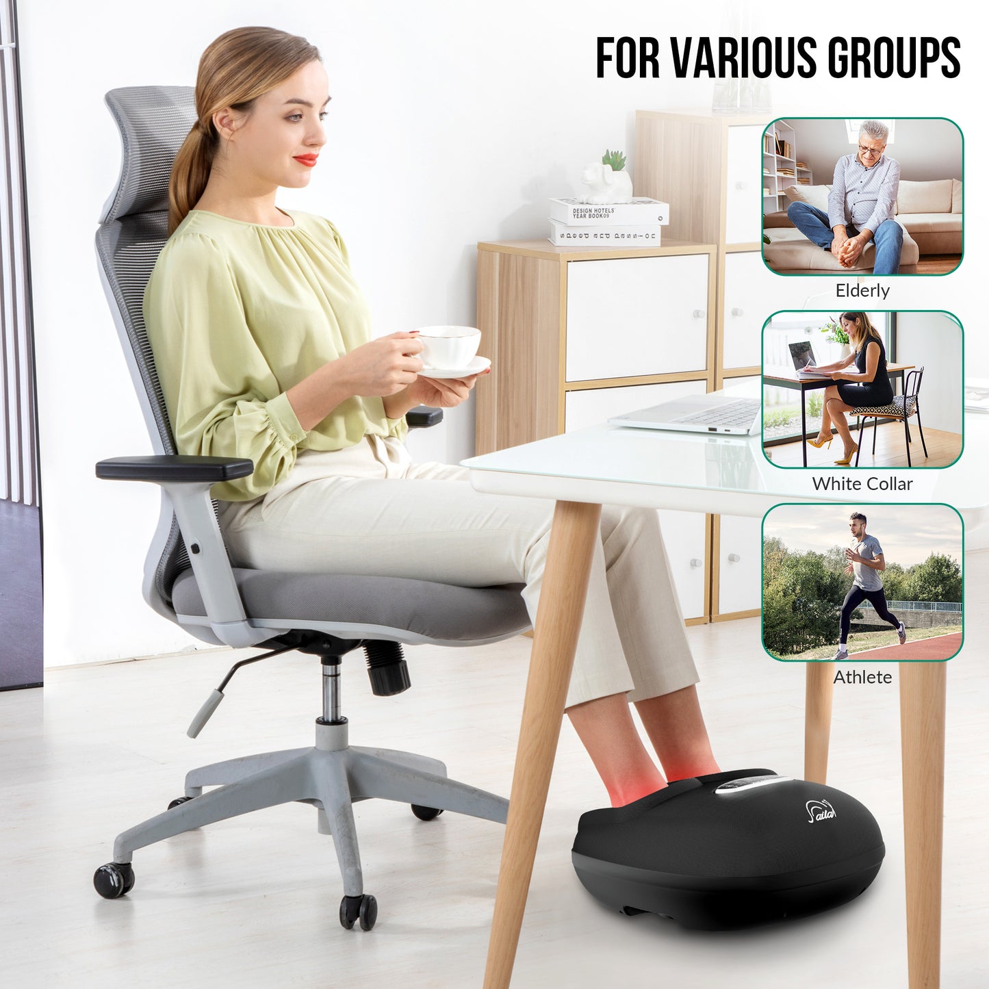 Snailax Shiatsu Foot Massager With Heat and Deep Kneading