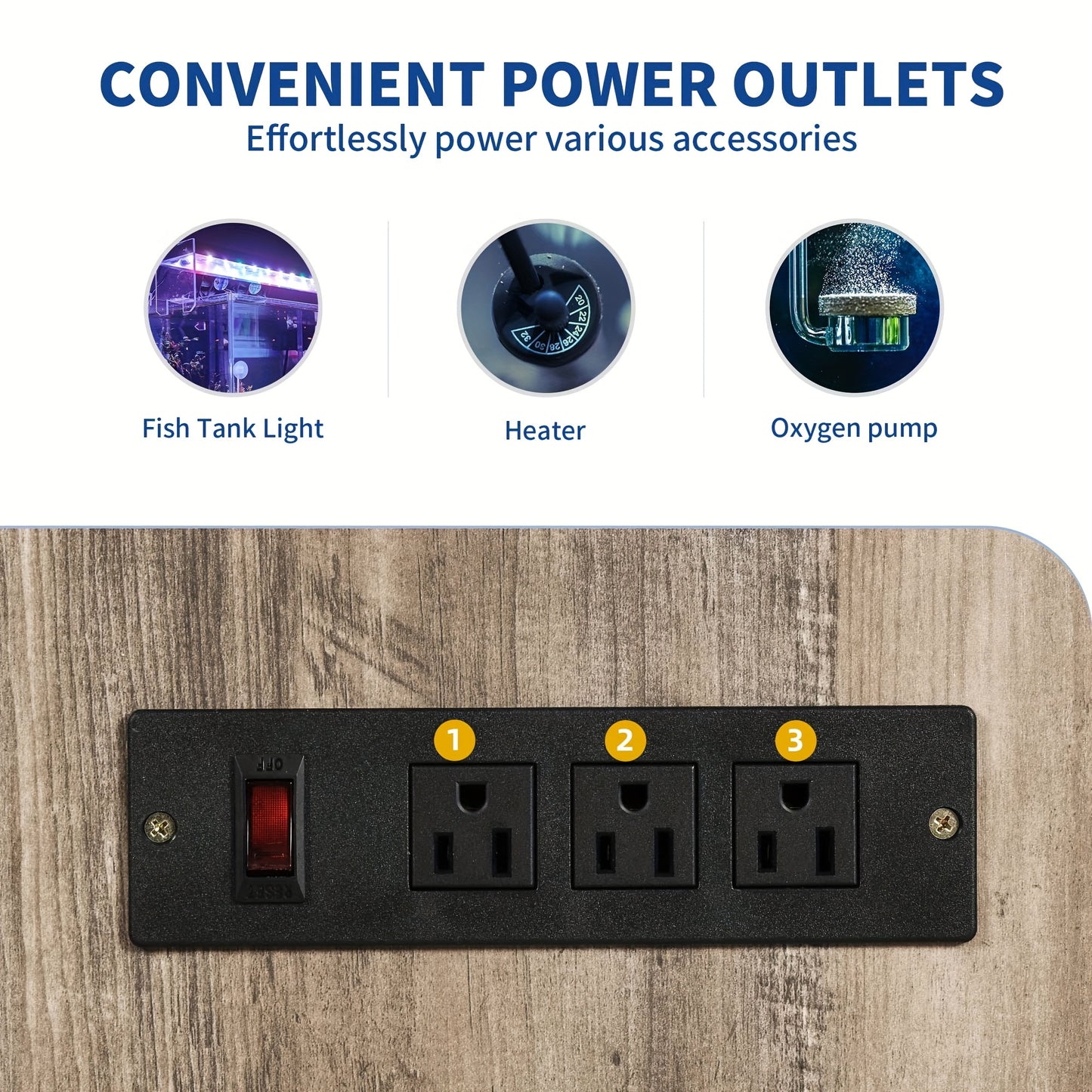 Phabules Durable Aquarium Stand With Built In Power Outlets