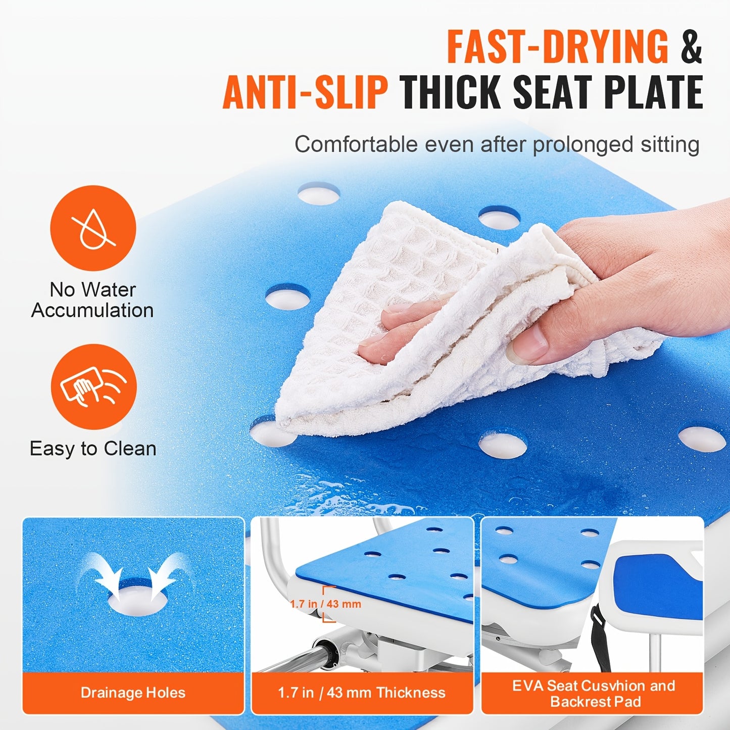 Happybuy Sliding Tub Transfer Bench With Swivel Seat and Armrest