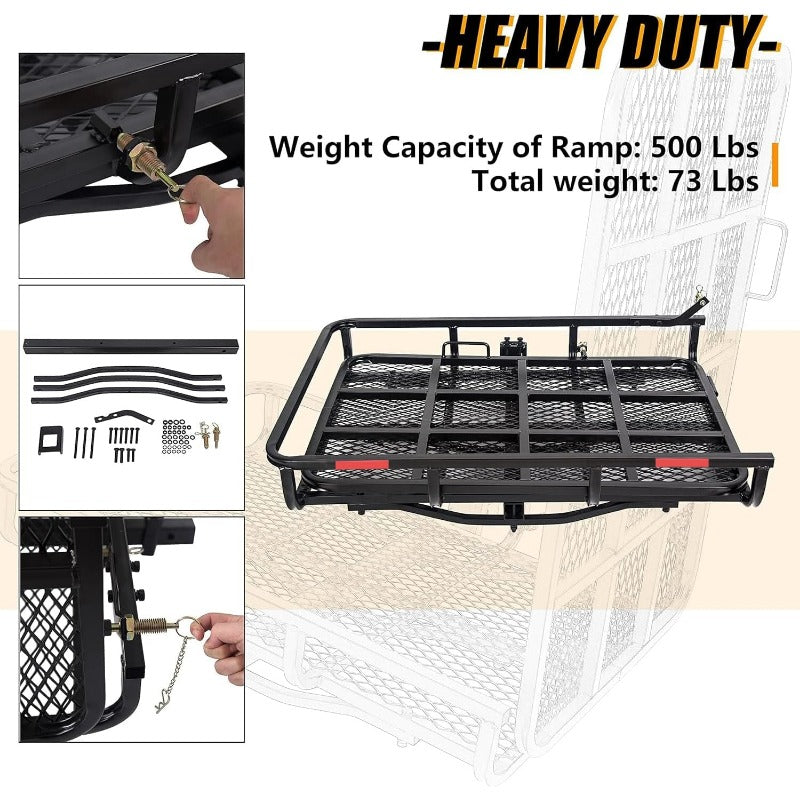 Hitch Mount Wheelchair Carrier with Ramp for Easy Loading
