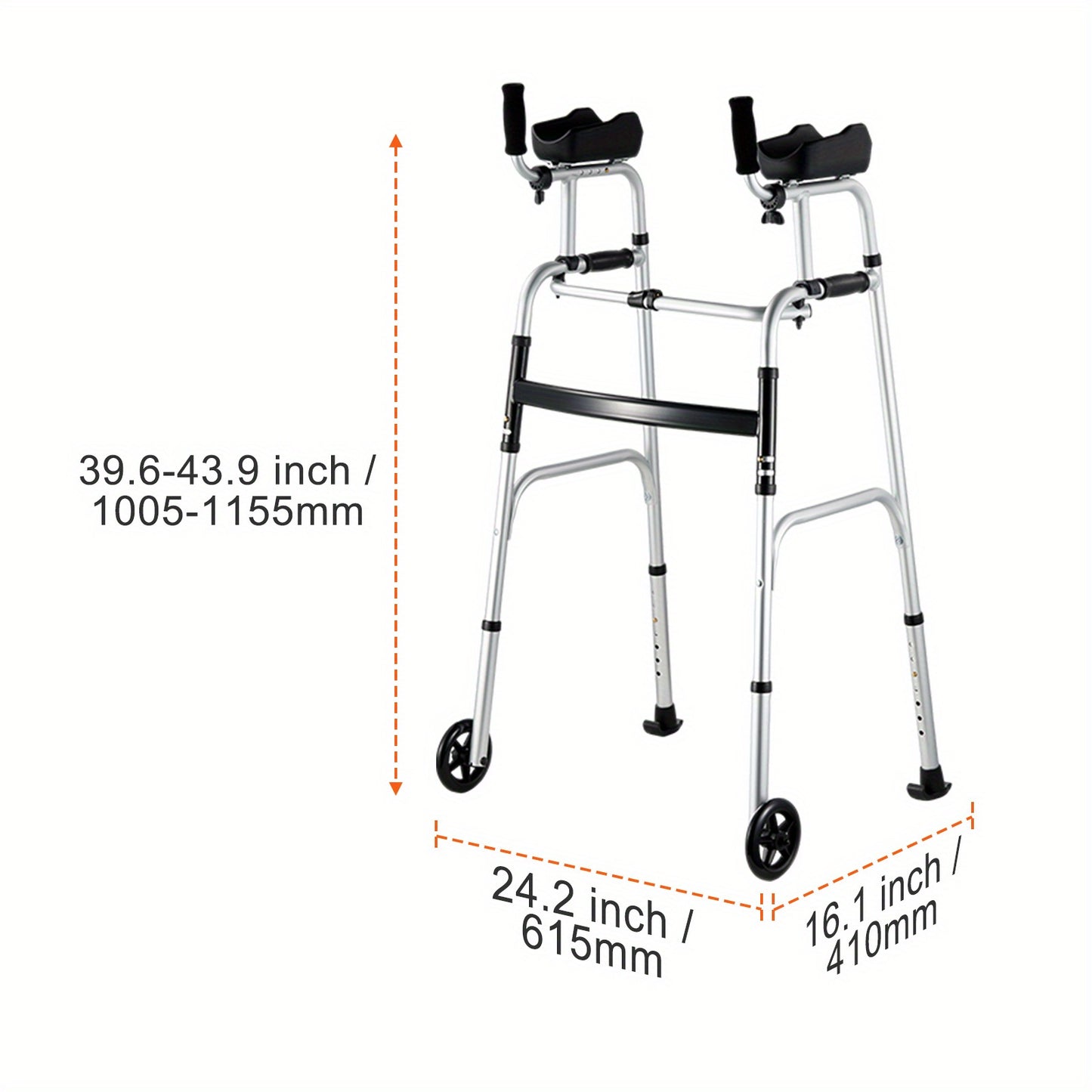 Happybuy 2 in 1 Folding Walker for Comfortable Mobility Assistance