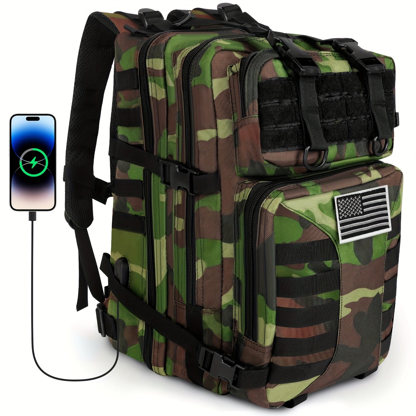 Heavy Duty Tactical Backpack With Laptop Compartment For Outdoor Travel