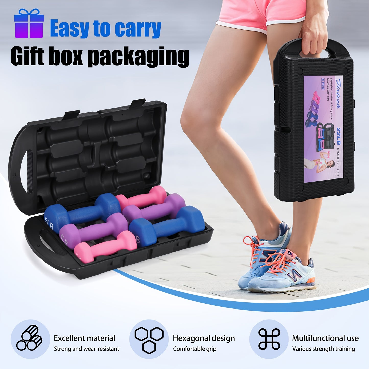 Adjustable Dumbbell Hand Weights Set in Gift Box