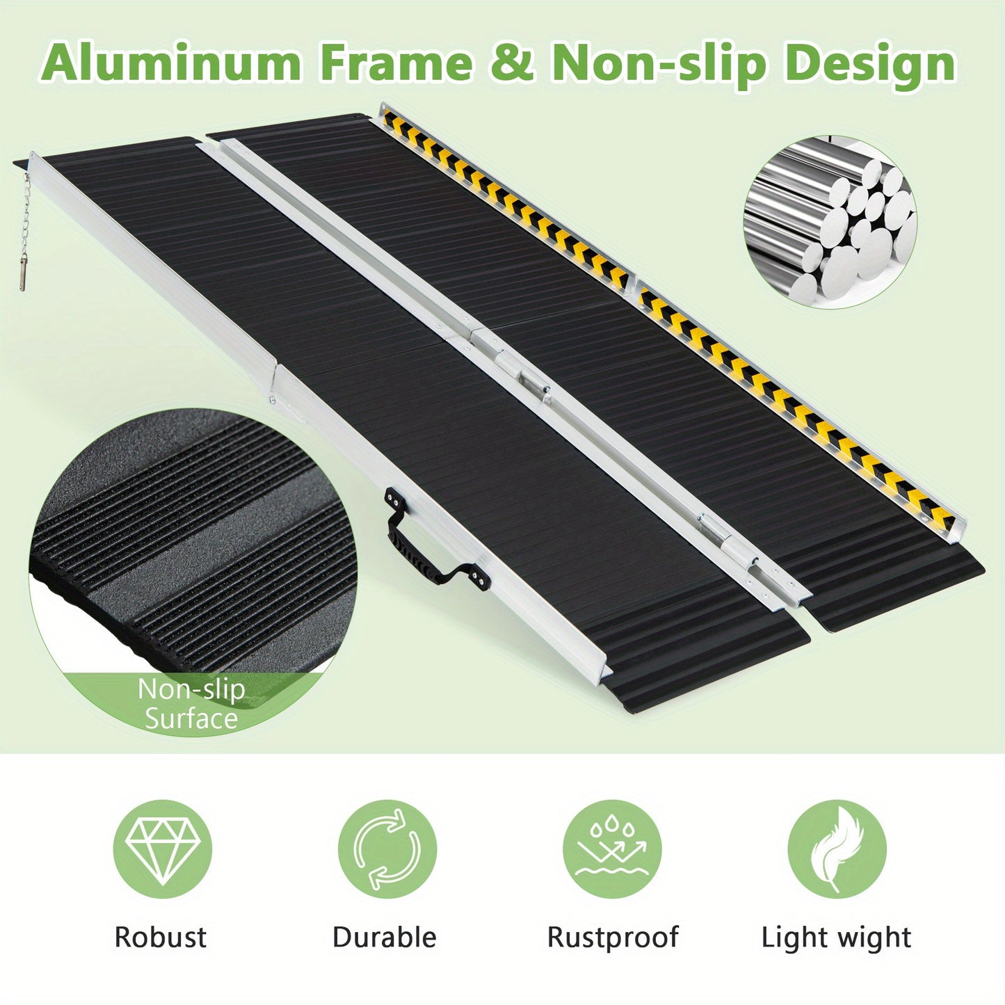Maxmass Portable Aluminum Wheelchair Ramp for Safe Access