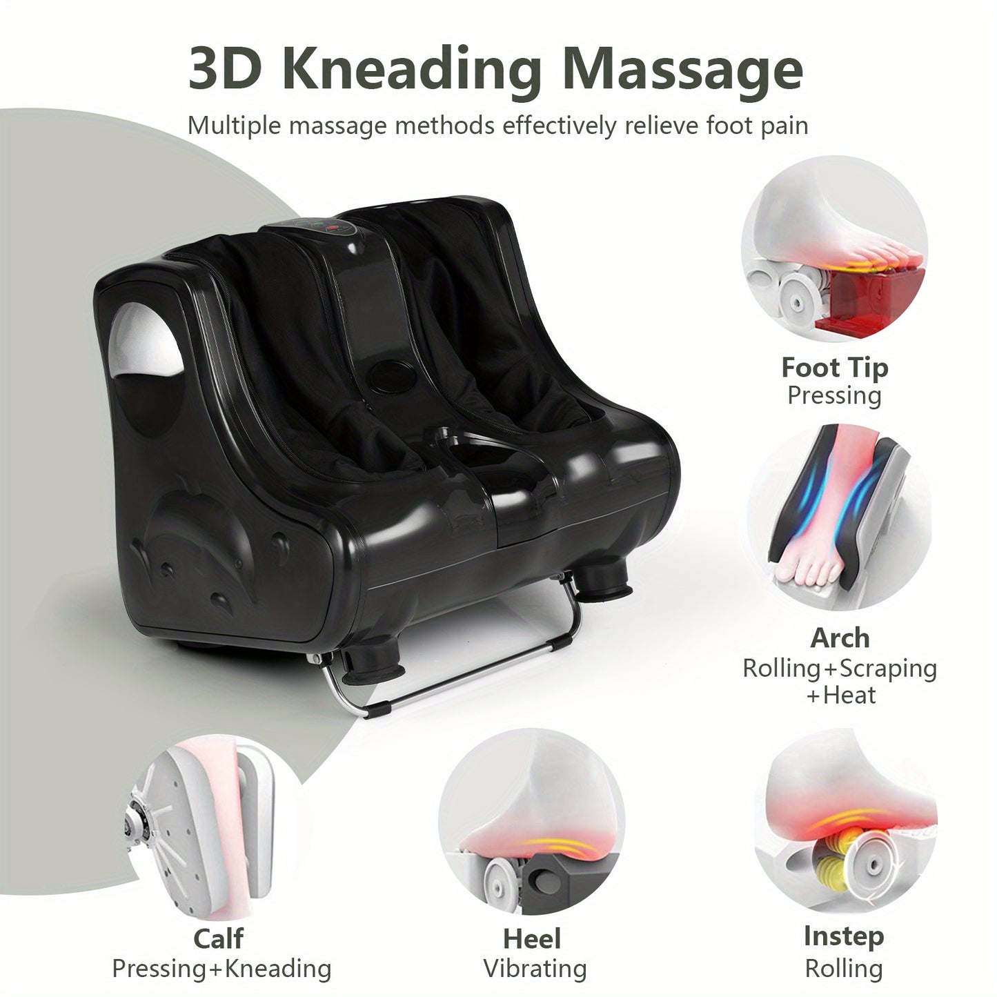 Gymax Foot And Calf Massager With Heat Shiatsu Kneading