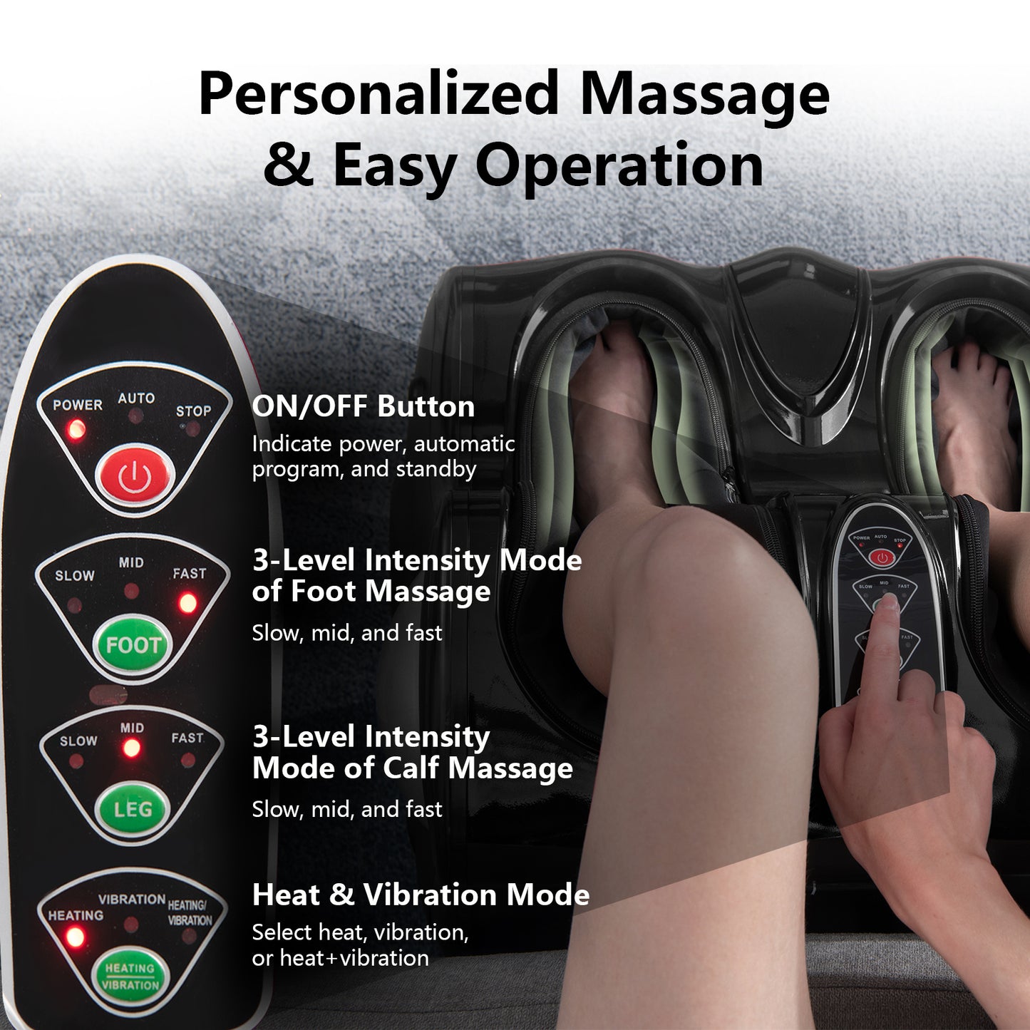 Gymax Foot And Calf Massager With Heat Shiatsu Kneading