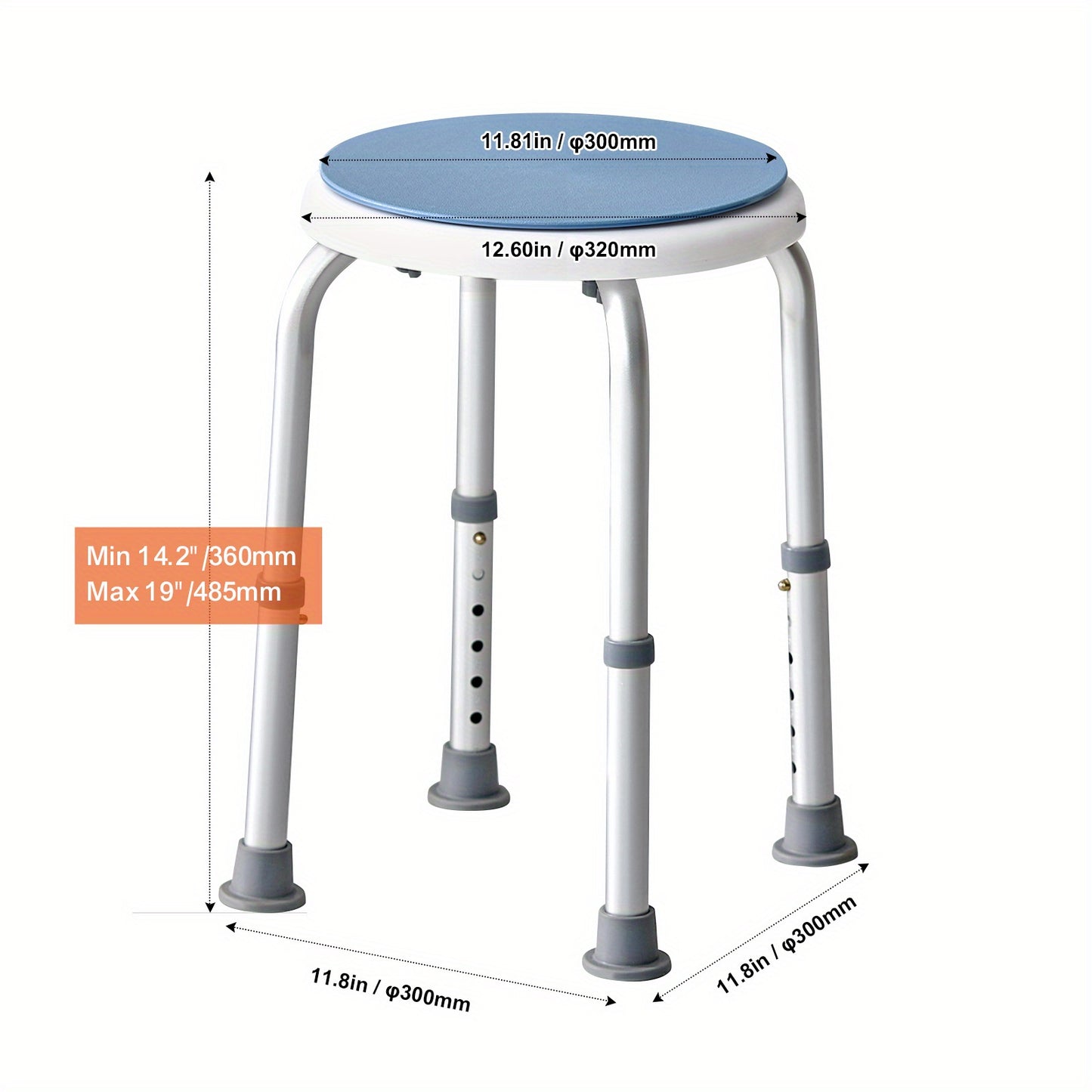 VEVOR 360 Degree Swivel Shower Chair for Comfort and Safety