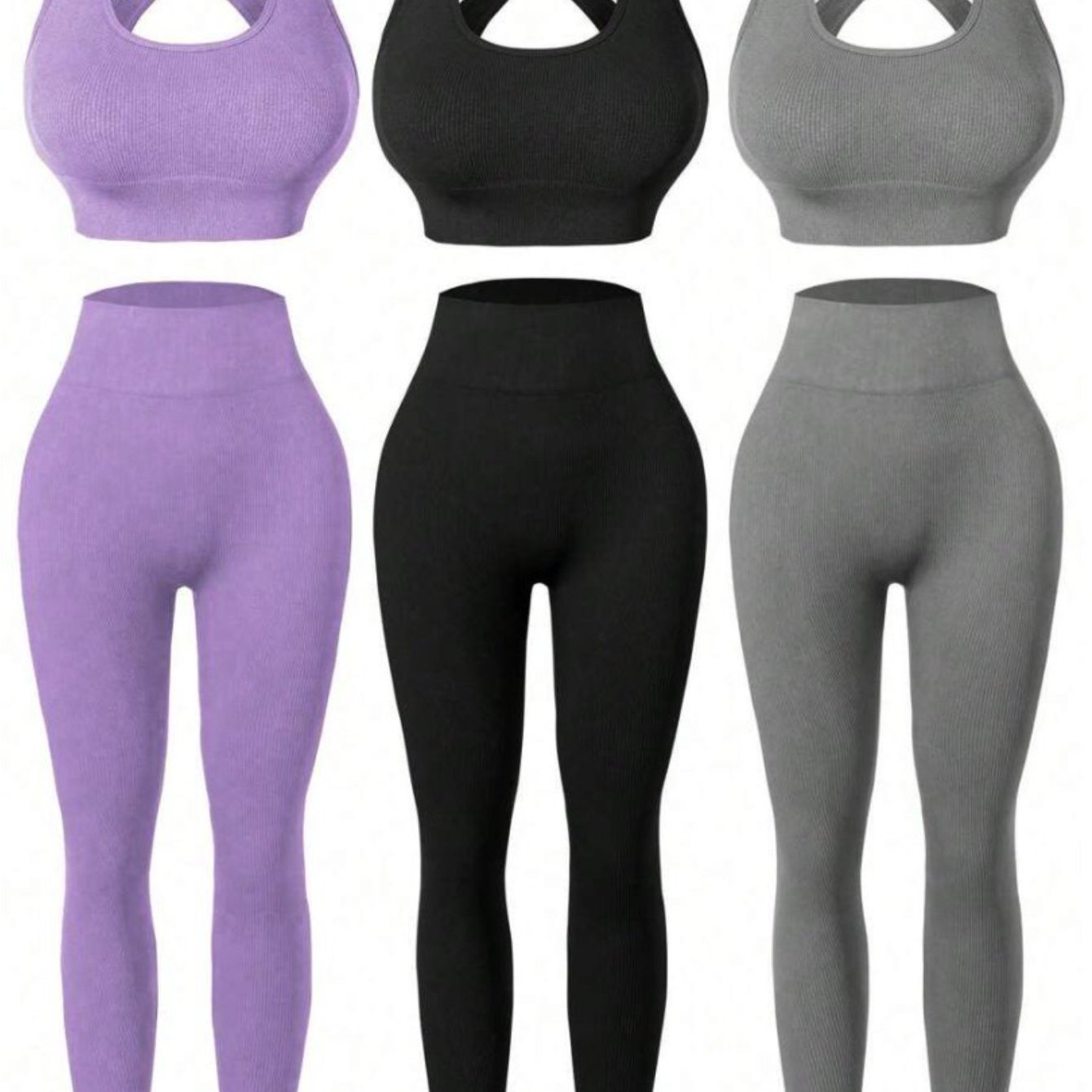 Three Piece Womens Fitness Bra And Pants Yoga Wear