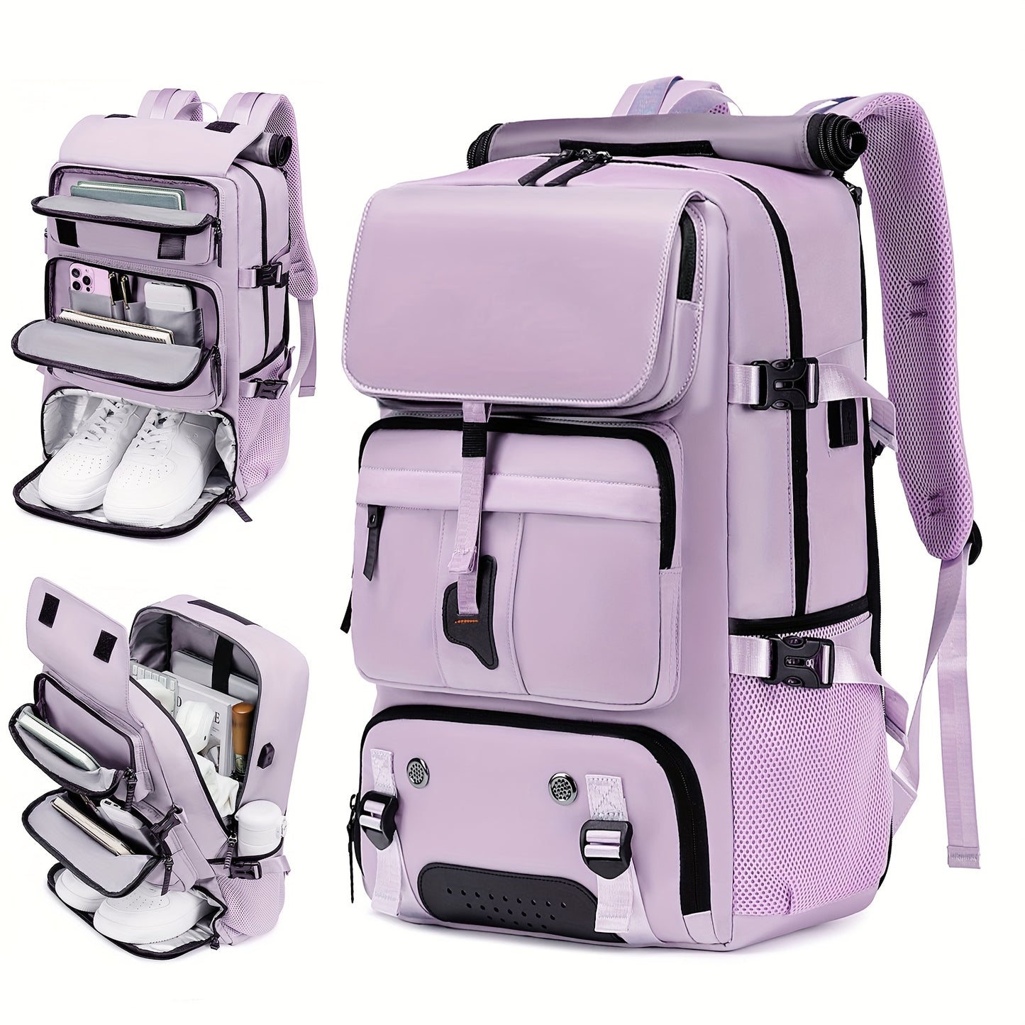 Versatile Laptop Backpack With Shoe Compartment For Travel