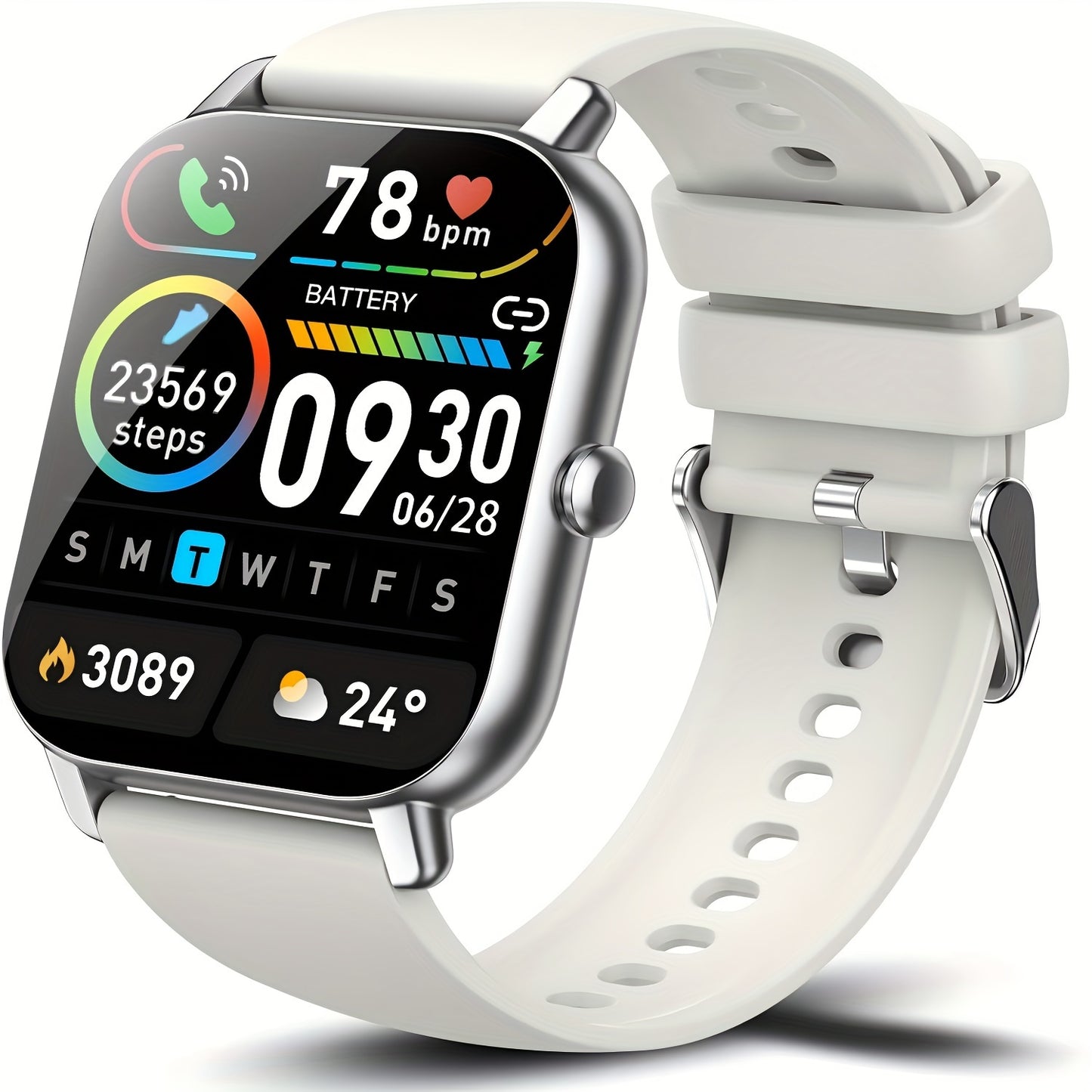 Smart Watch With Call Functionality and Fitness Tracking Features
