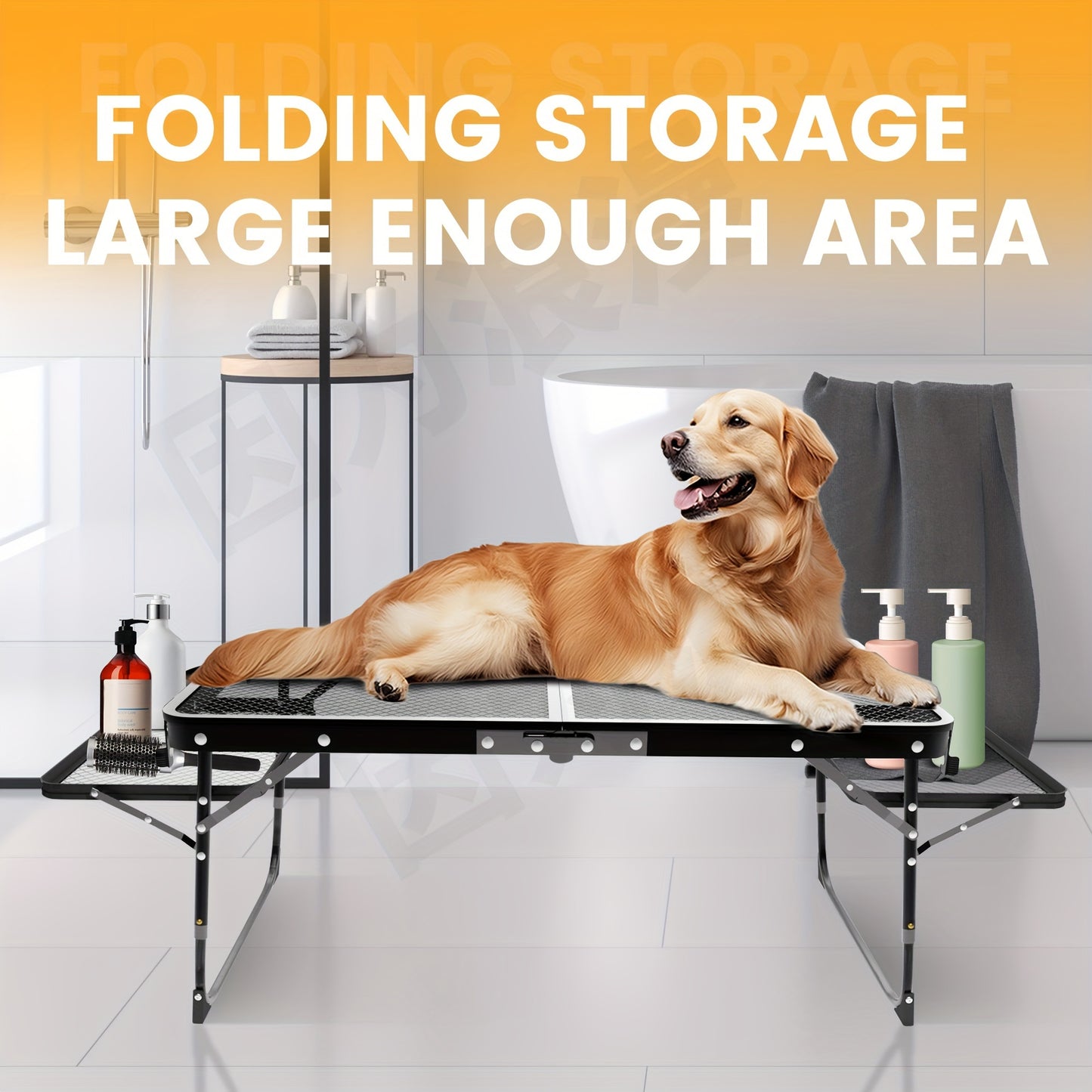Portable Folding Pet Grooming Table With Adjustable Height Features