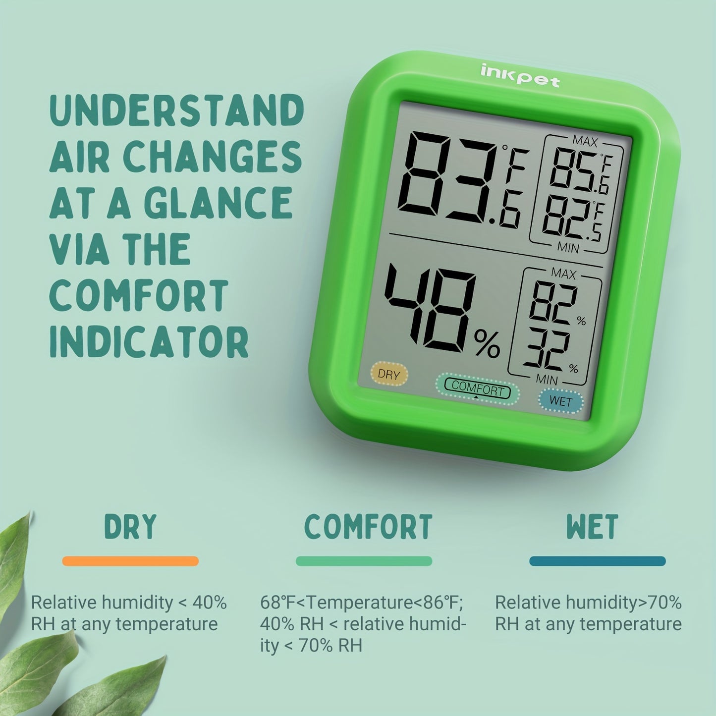 Digital Reptile Thermometer Hygrometer With Max Min Record Display