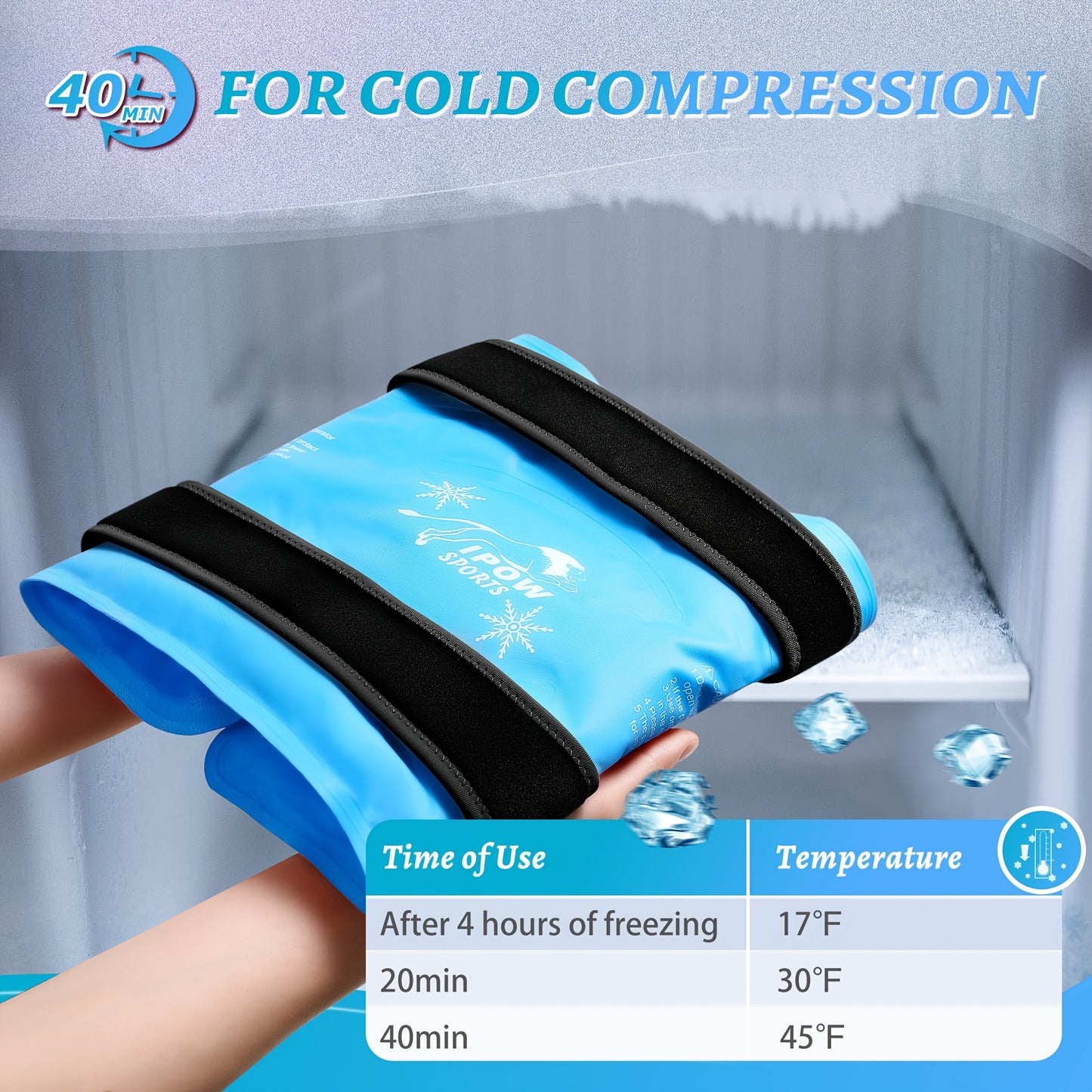 Extra Large Knee Ice Pack Wrap for Pain Relief