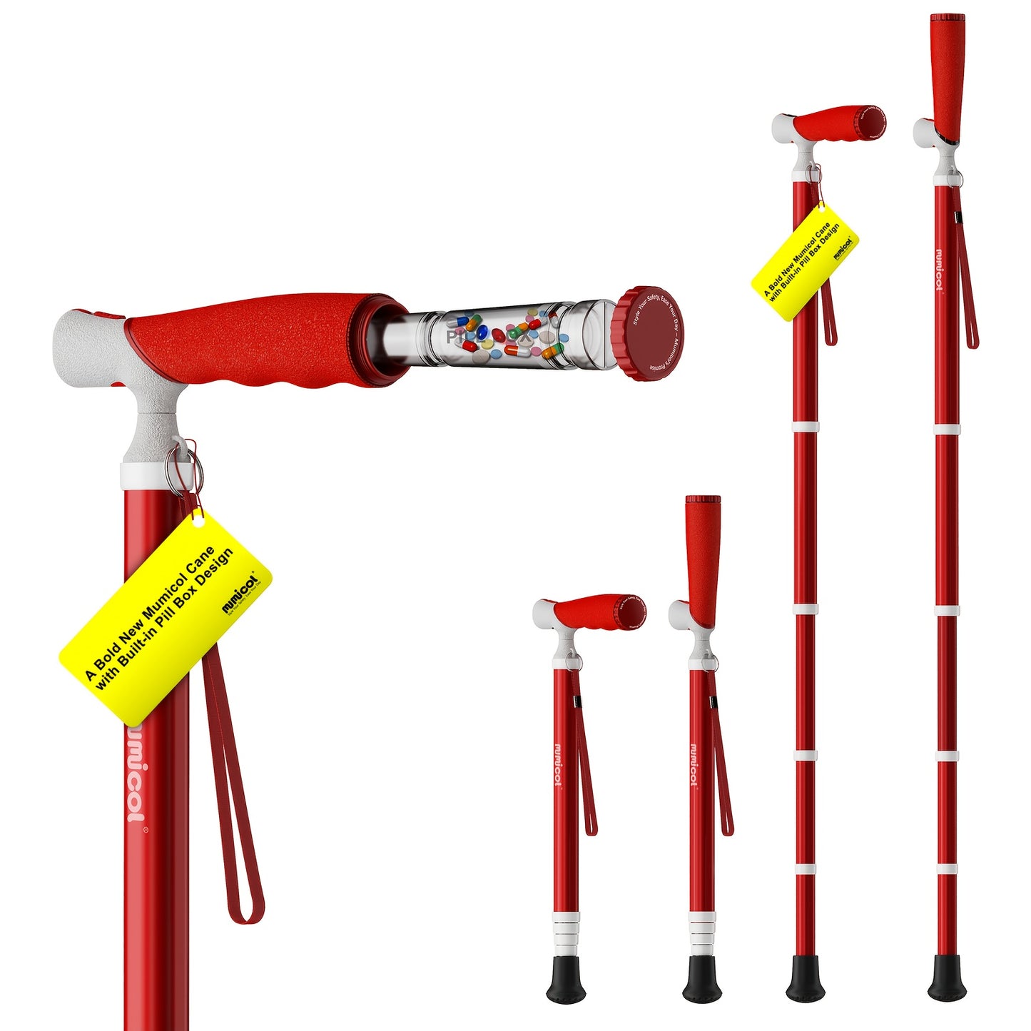 Mumicol Multifunctional Telescopic Cane with Adjustable Handle and Box