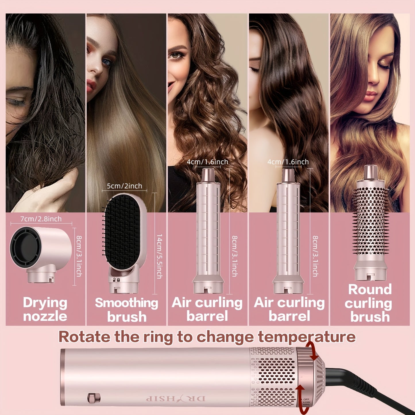 5-in-1 Hair Styler Brush for Effortless Styling and Care