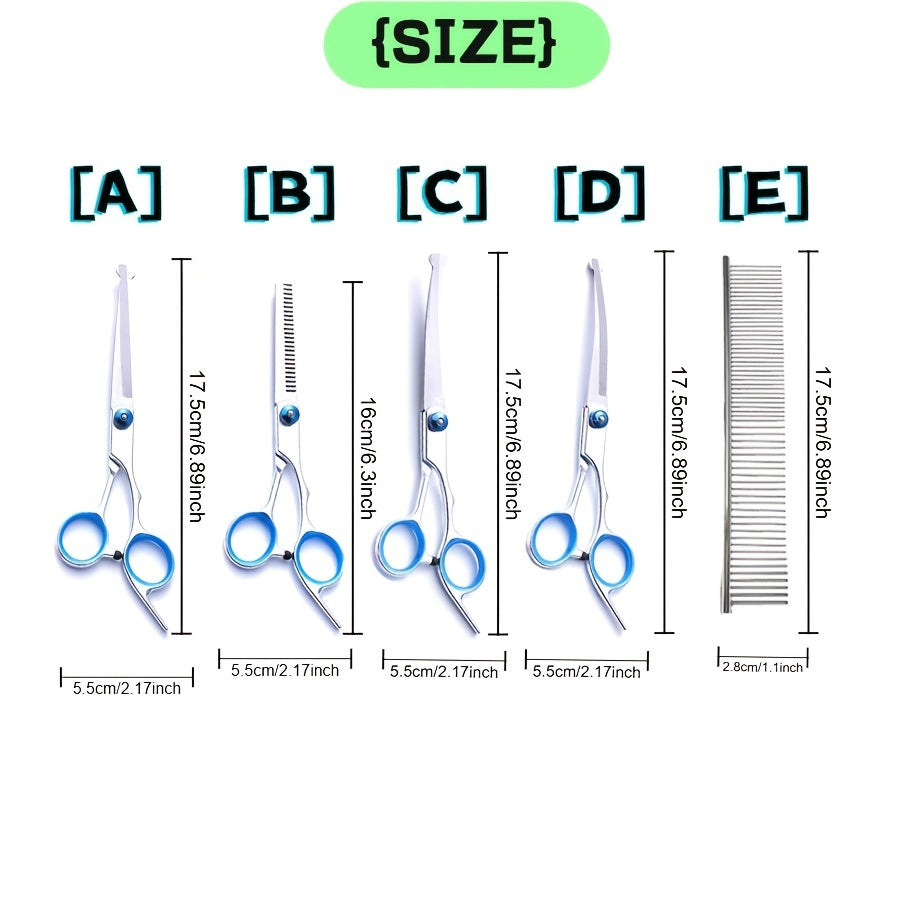 Professional Grooming Scissors Set for Dogs and Cats