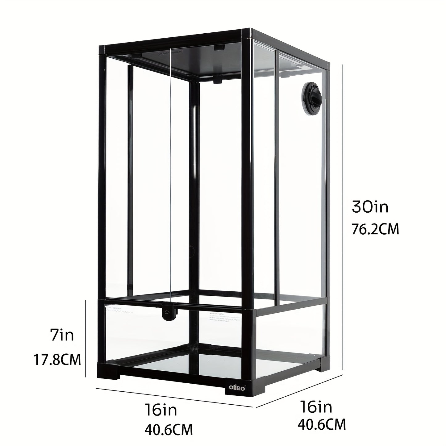 OIIBO Dual-Opening Tempered Glass Reptile Terrarium for Lizards