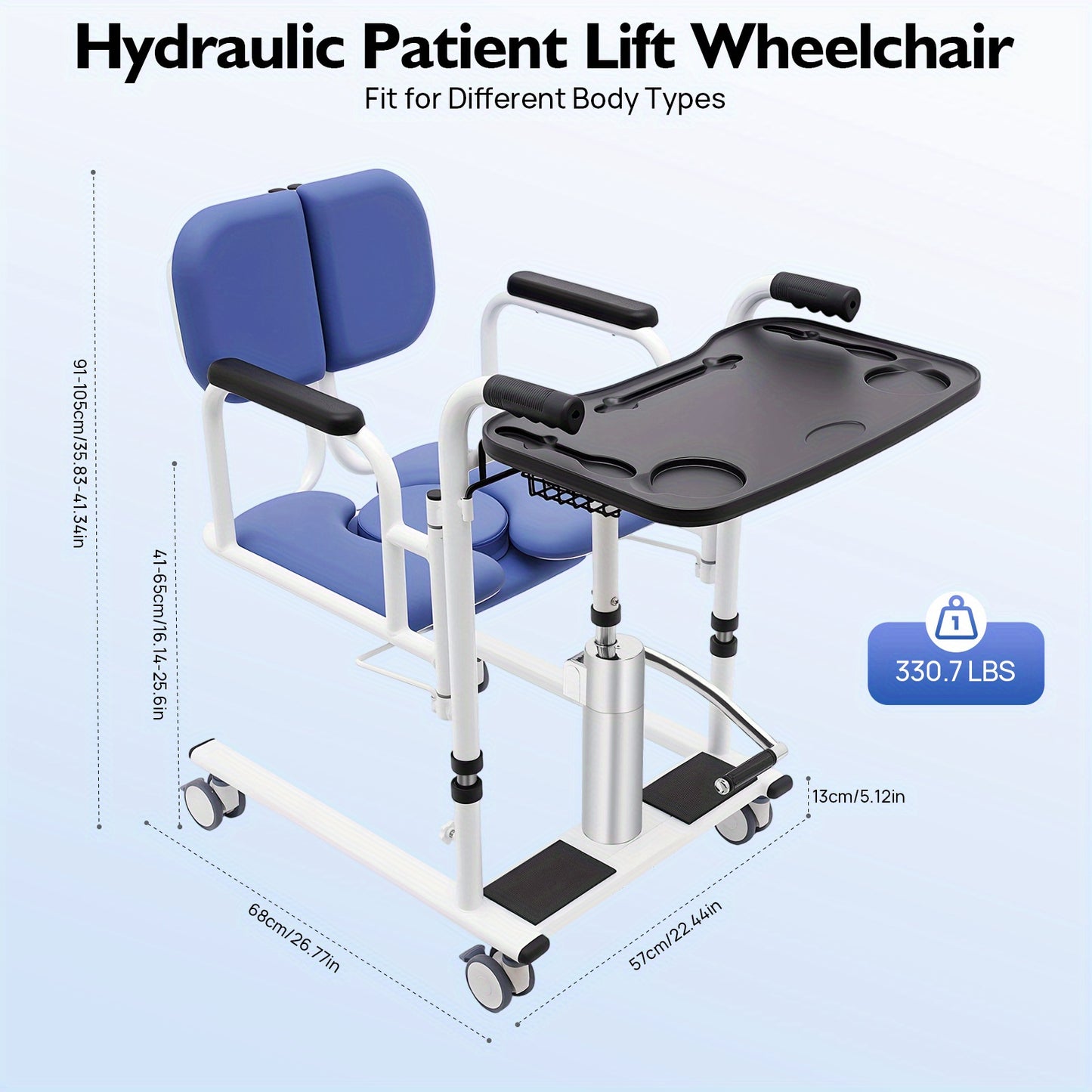Heavy-Duty Hydraulic Lift Toilet Seat Chair for Easy Transfers