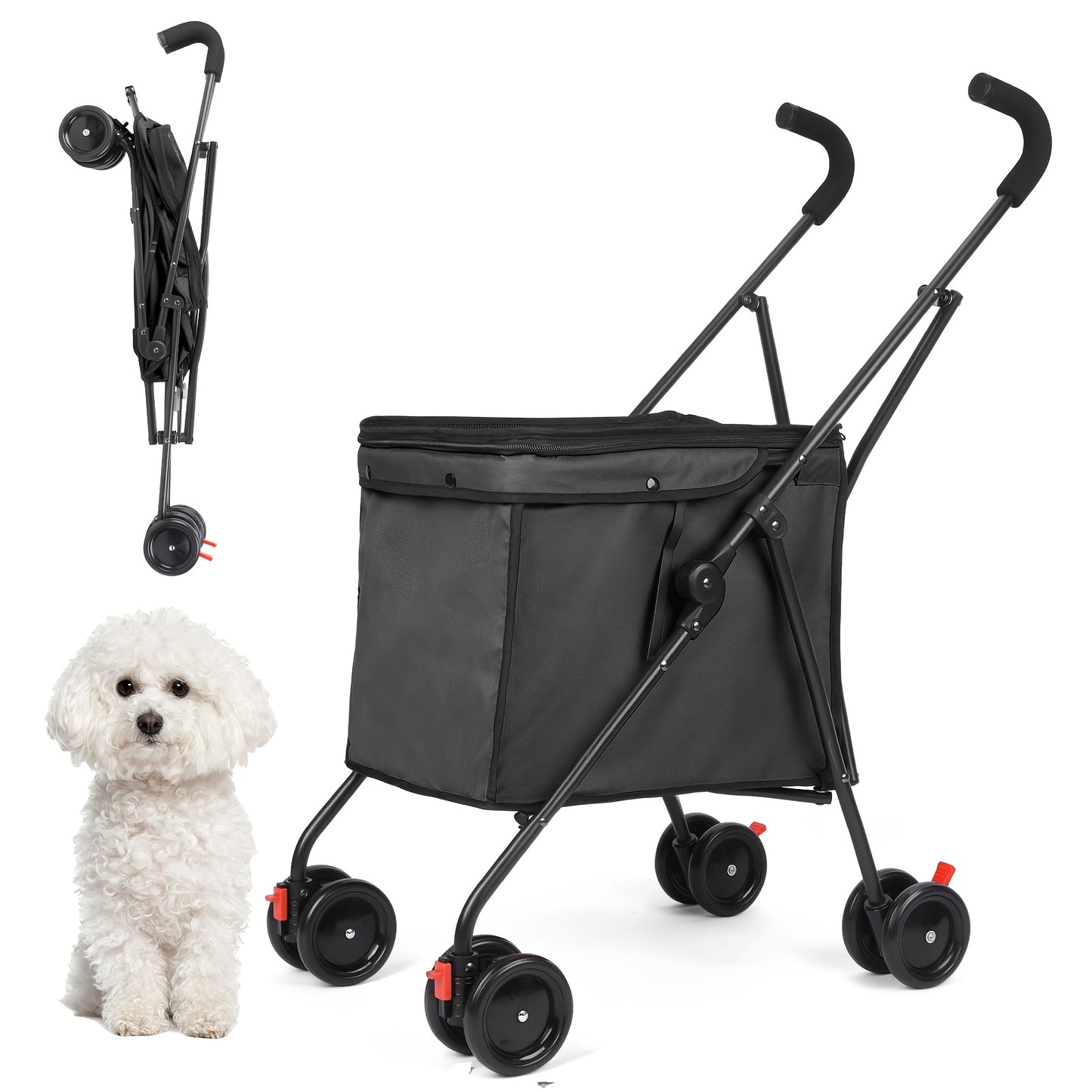 Pet Stroller Folding Cart for Dogs and Cats on the Go