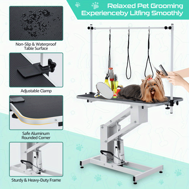 Electric Dog Grooming Table with Tool Organizer Heavy Duty