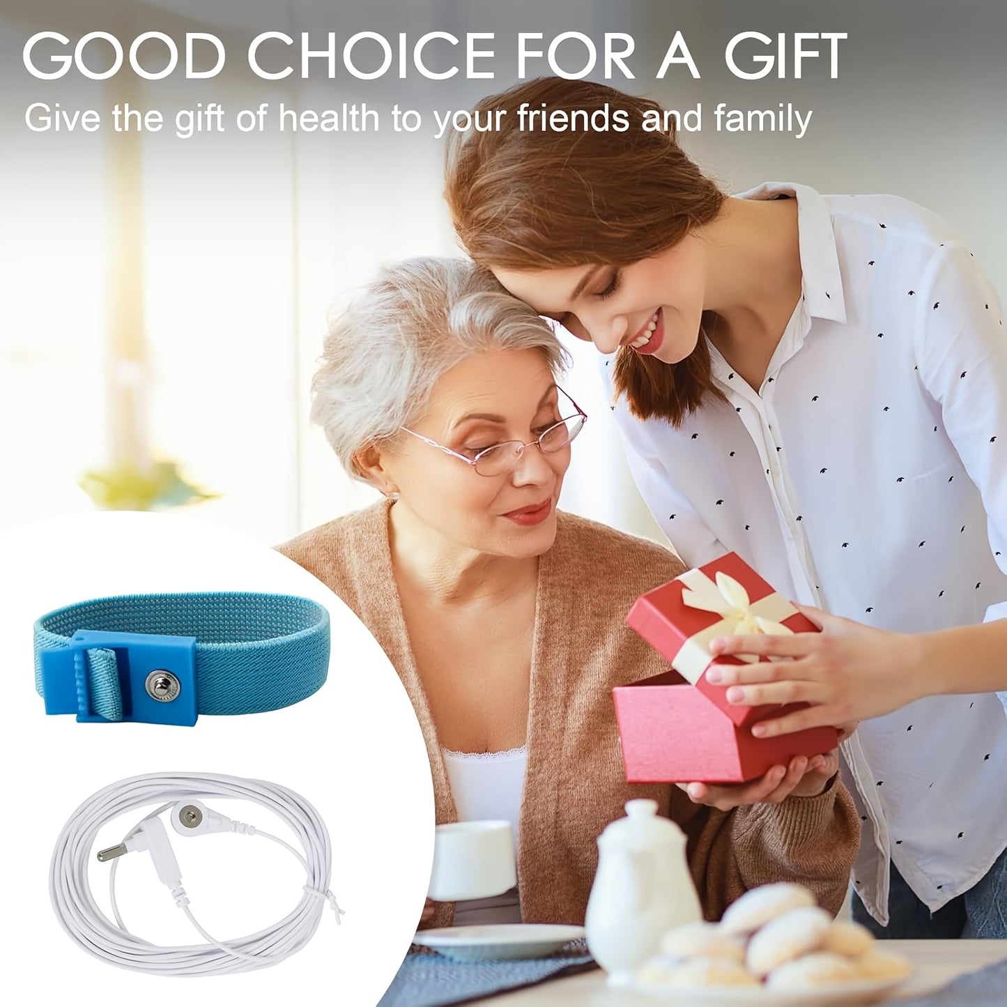 Grounding Wristbands with Cord for Natural Health and Relaxation