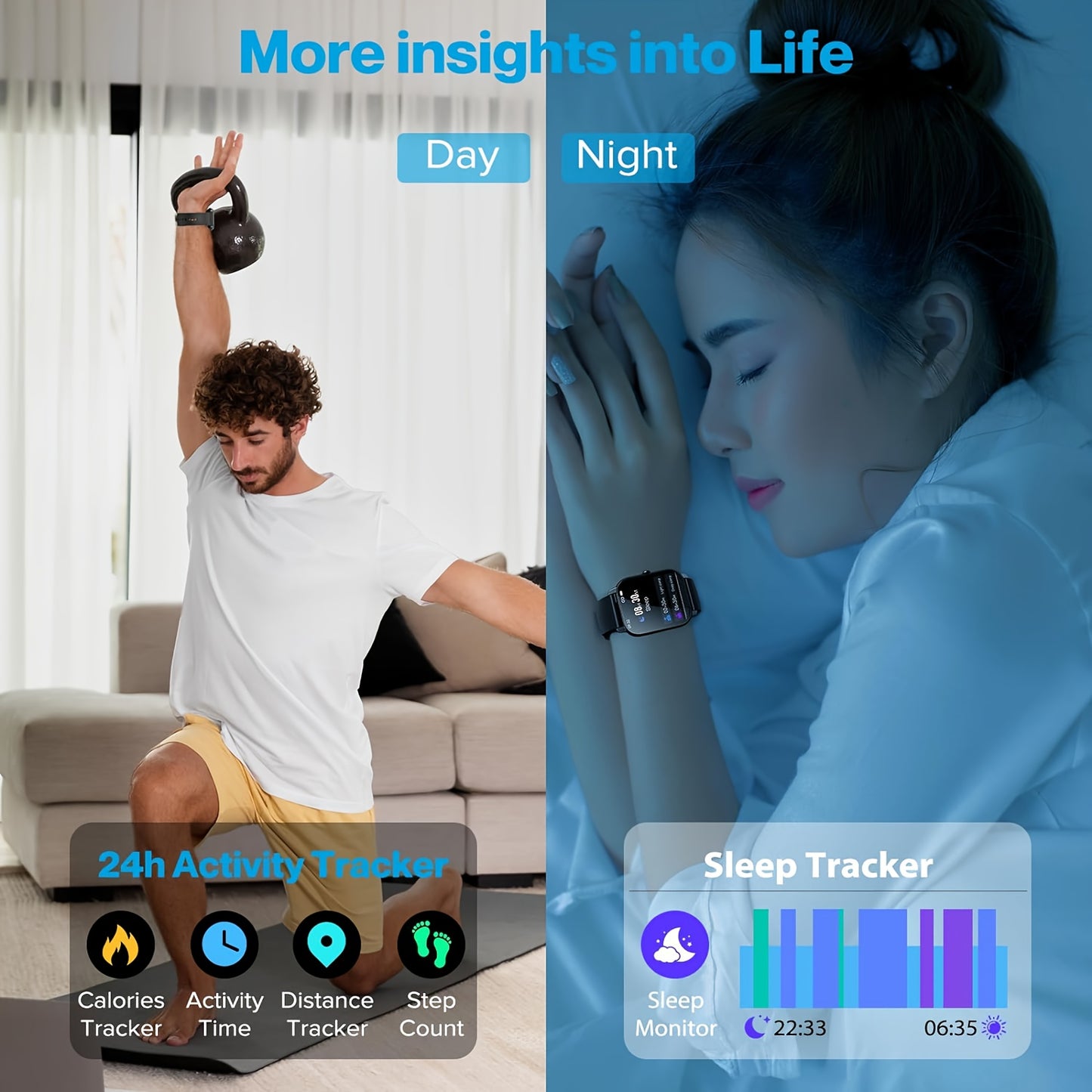 Smart Watch With Call Functionality and Fitness Tracking Features