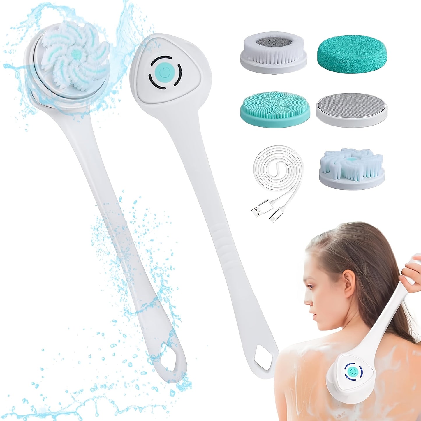 Rechargeable Electric Shower Brush Set for Relaxing Spa Experience
