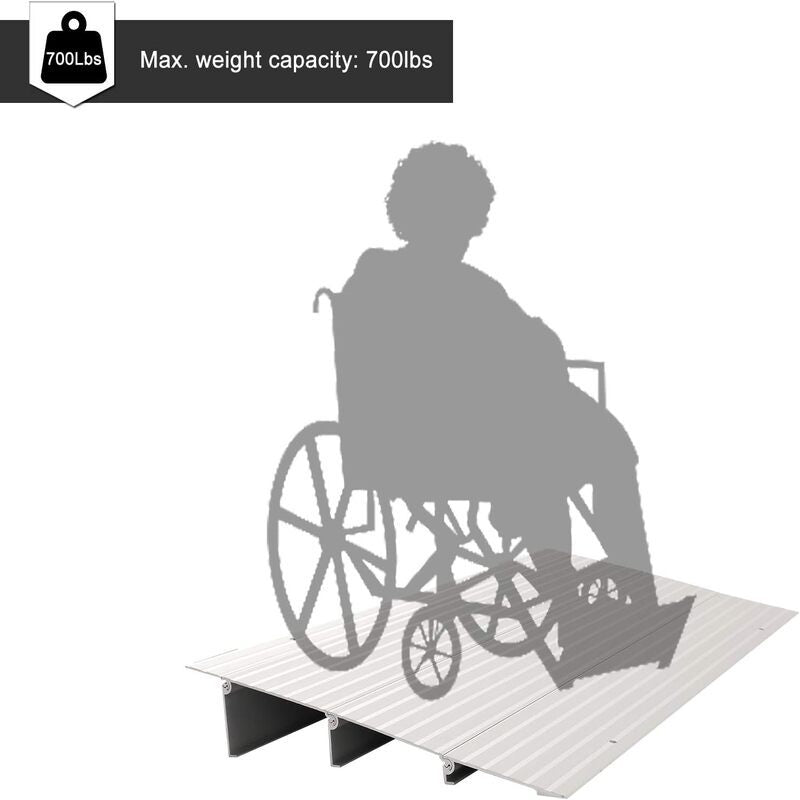 Adjustable Aluminum Alloy Wheelchair Threshold Ramp for Easy Access
