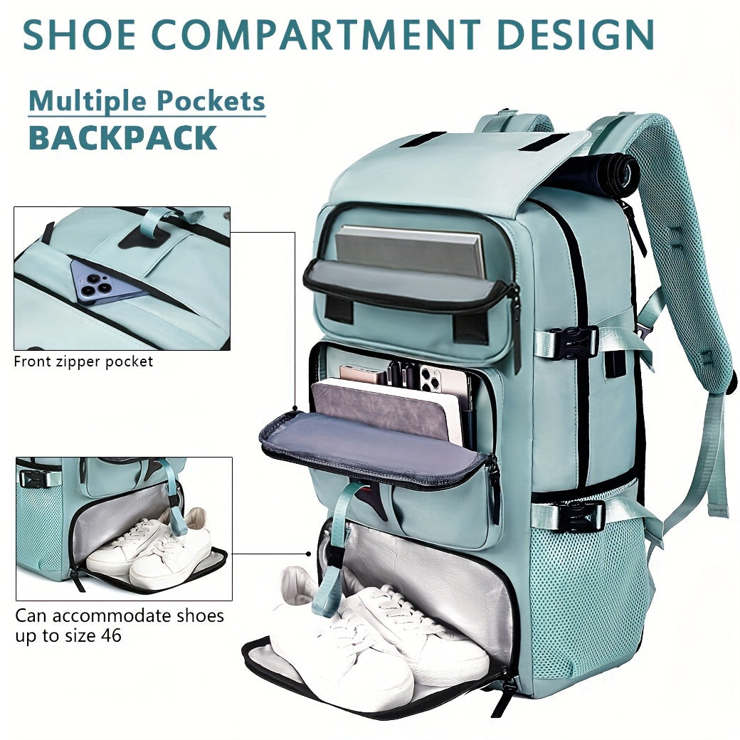 Versatile Laptop Backpack With Shoe Compartment For Travel