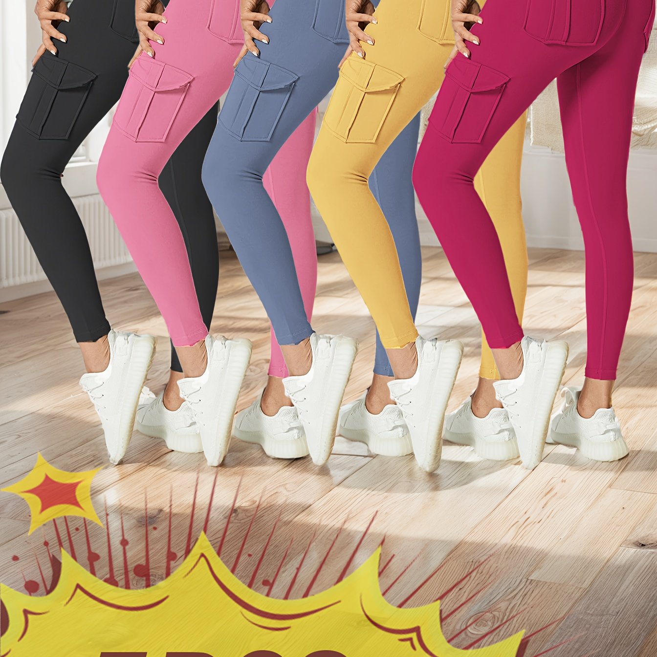 High Waist Yoga Leggings With Pockets Butt Lifting Set