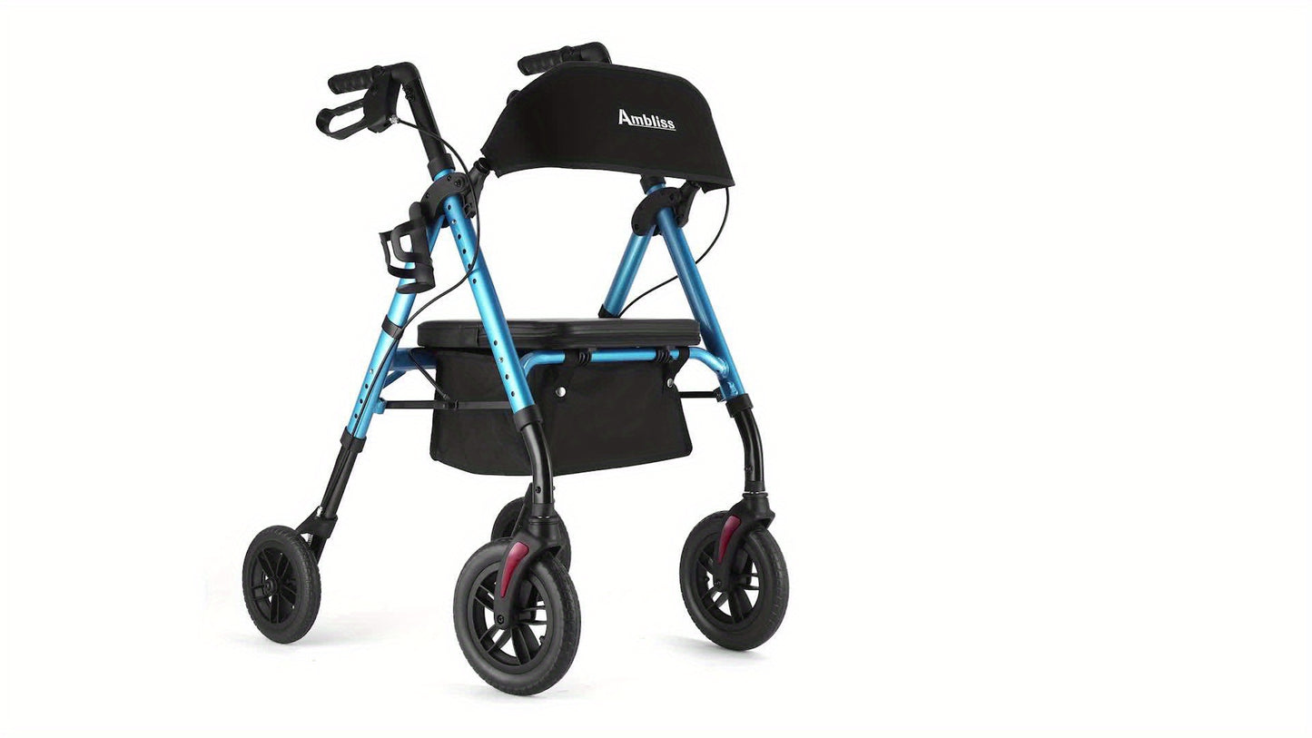 All-Terrain Rollator Walker with Tray and Padded Seat