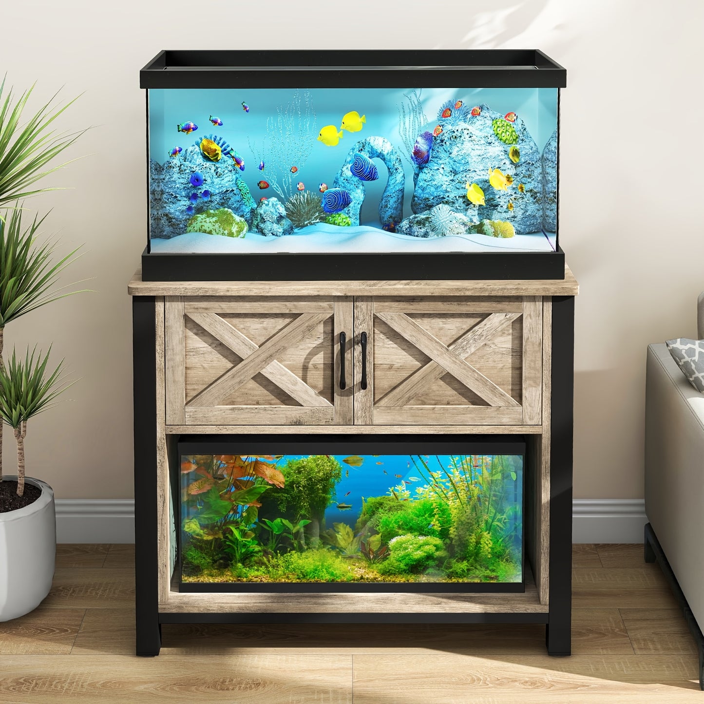 Phabules Durable Aquarium Stand With Built In Power Outlets