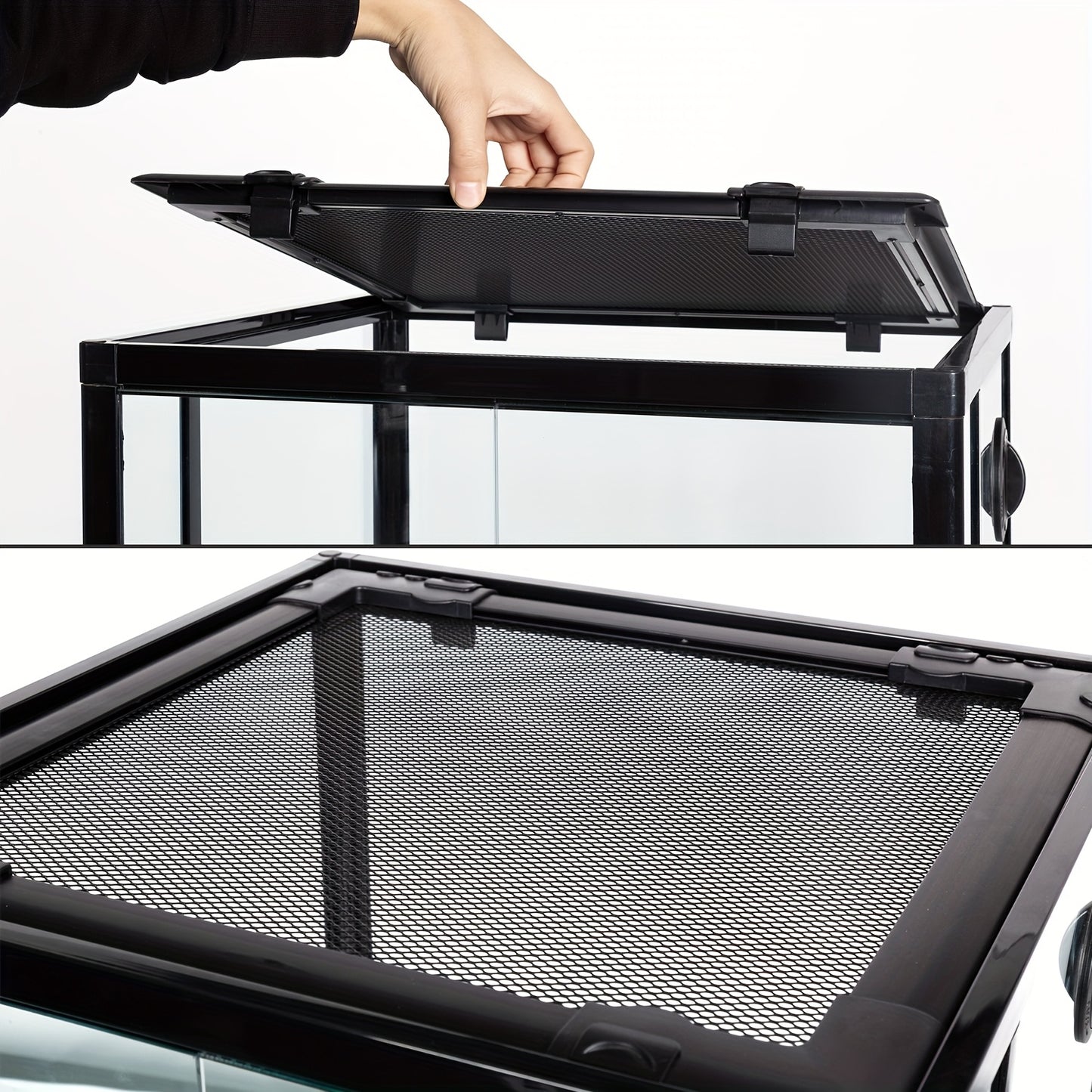 OIIBO Dual-Opening Tempered Glass Reptile Terrarium for Lizards