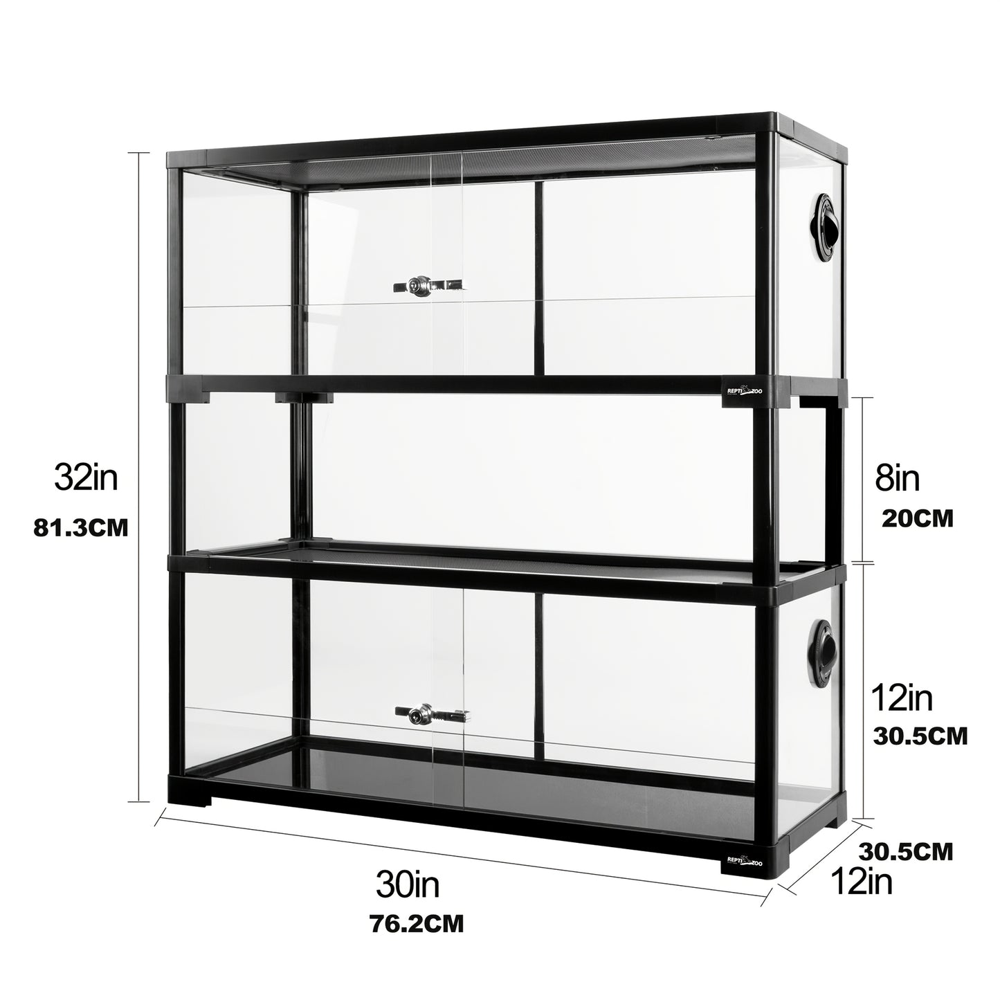Repti Zoo Double Stacked Reptile Tank For Bearded Dragons And Lizards