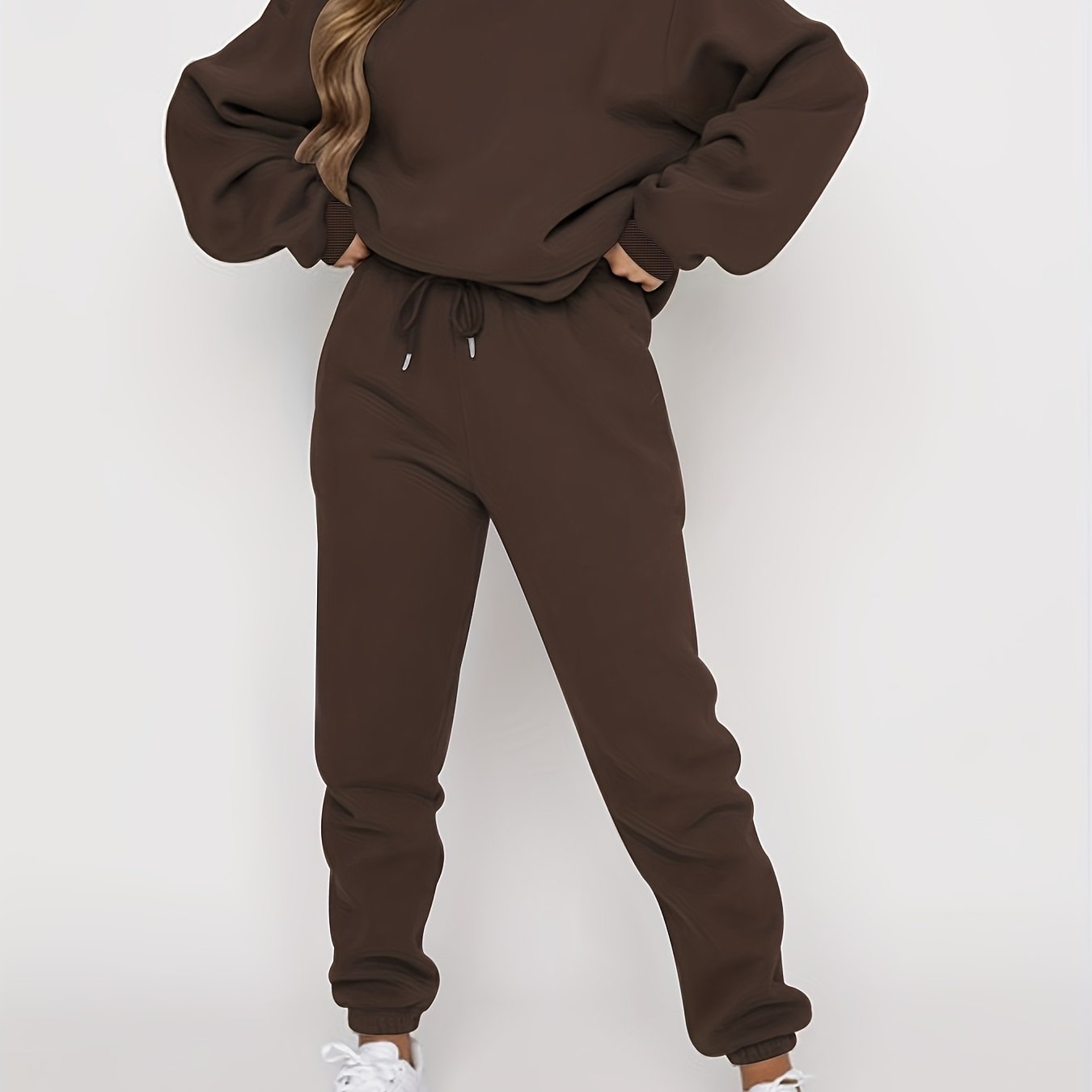 Womens Autumn Winter Two Piece Sweatshirt Pants Set