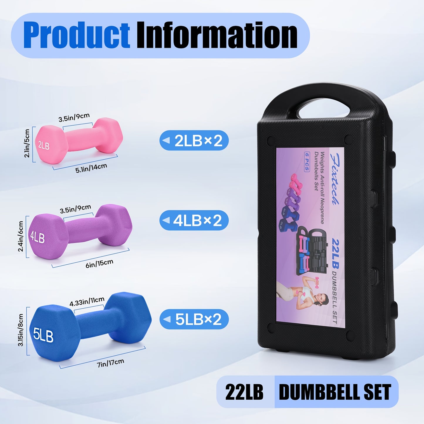 Adjustable Dumbbell Hand Weights Set in Gift Box