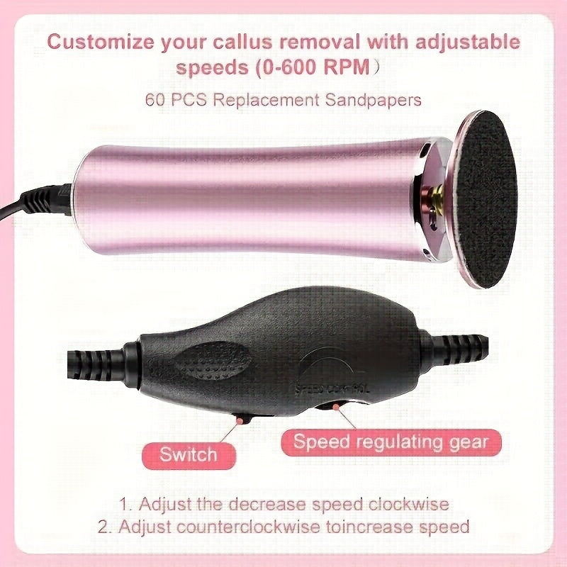 Electric Foot Remover Kit with USB Powered Pedicure Tools
