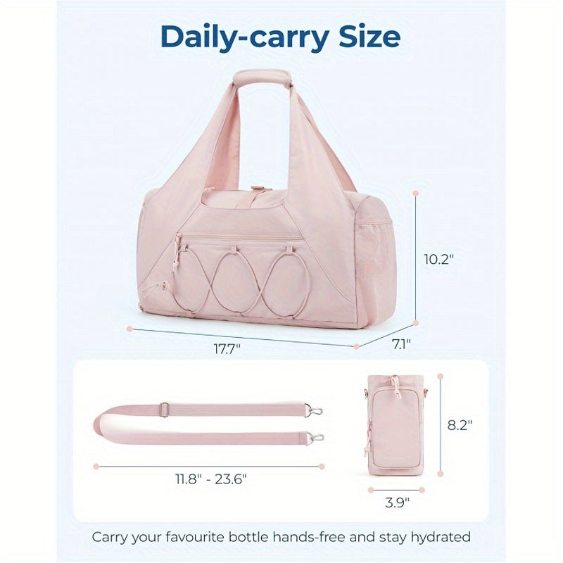 Women Gym Bag With Water Bottle Pocket And Shoe Compartment