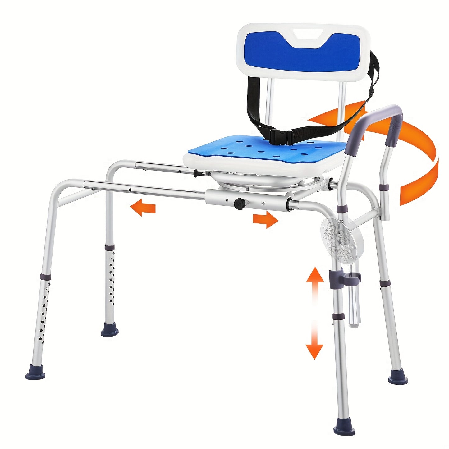 Happybuy Sliding Tub Transfer Bench With Swivel Seat and Armrest