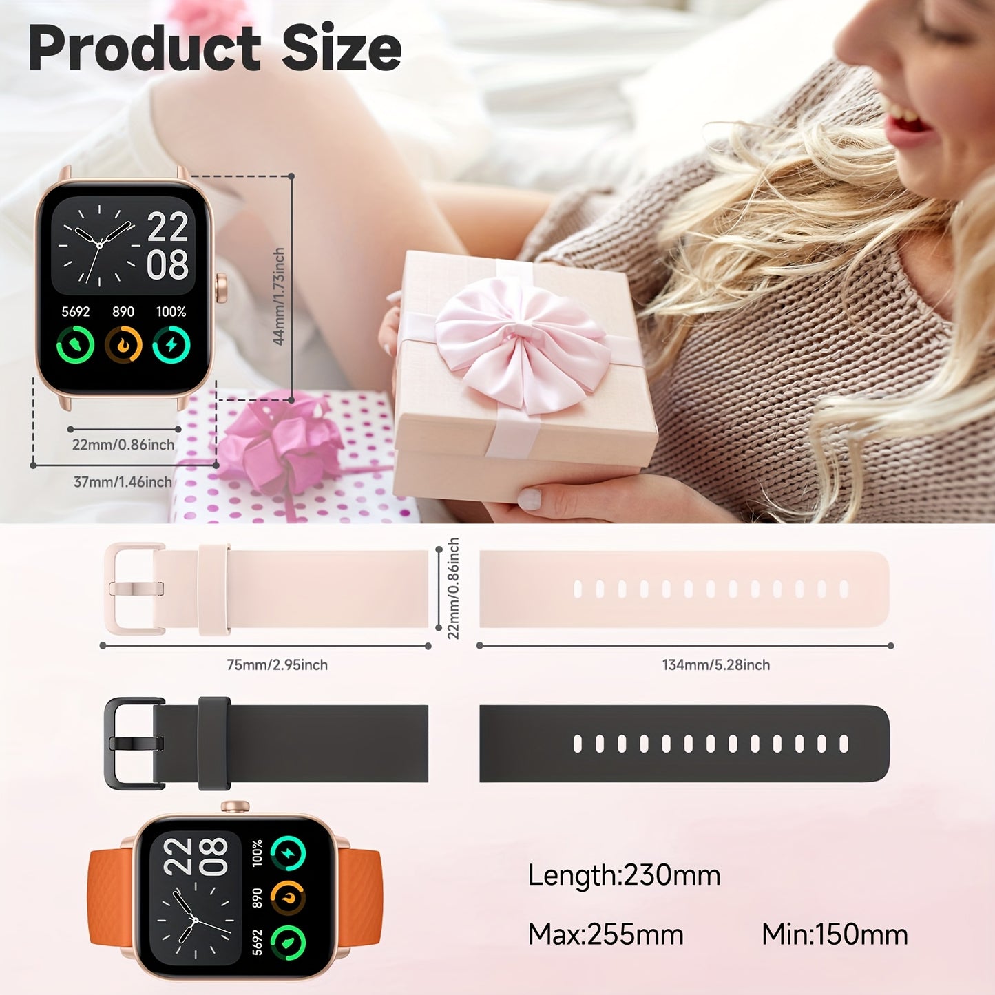 FUVEHA Smart Watch With Alexa And 100 Sports Modes