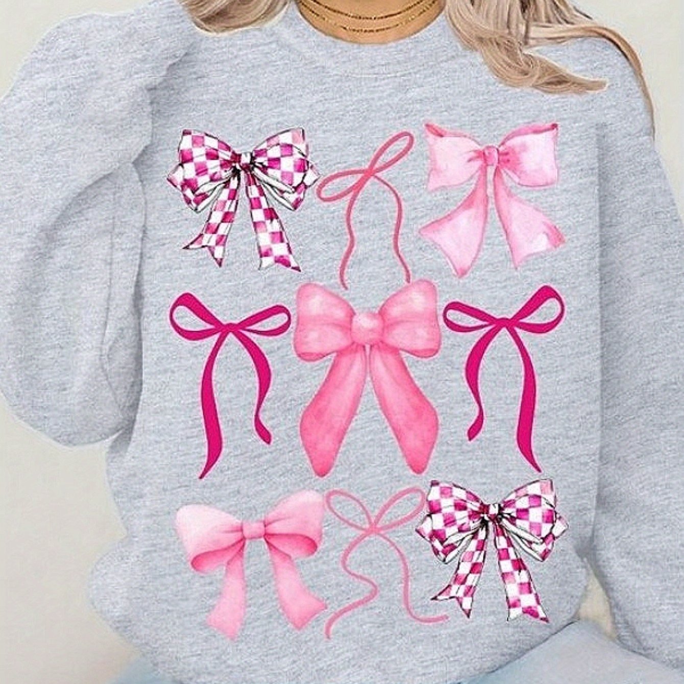Coquette Sweatshirts, Pink Bow Sweatshirt, Pink Ribbon Sweatshirt, Coquette Aesthetic, Ribbon Crewneck Sweatshirt, Gift for Her, Trendy Bows