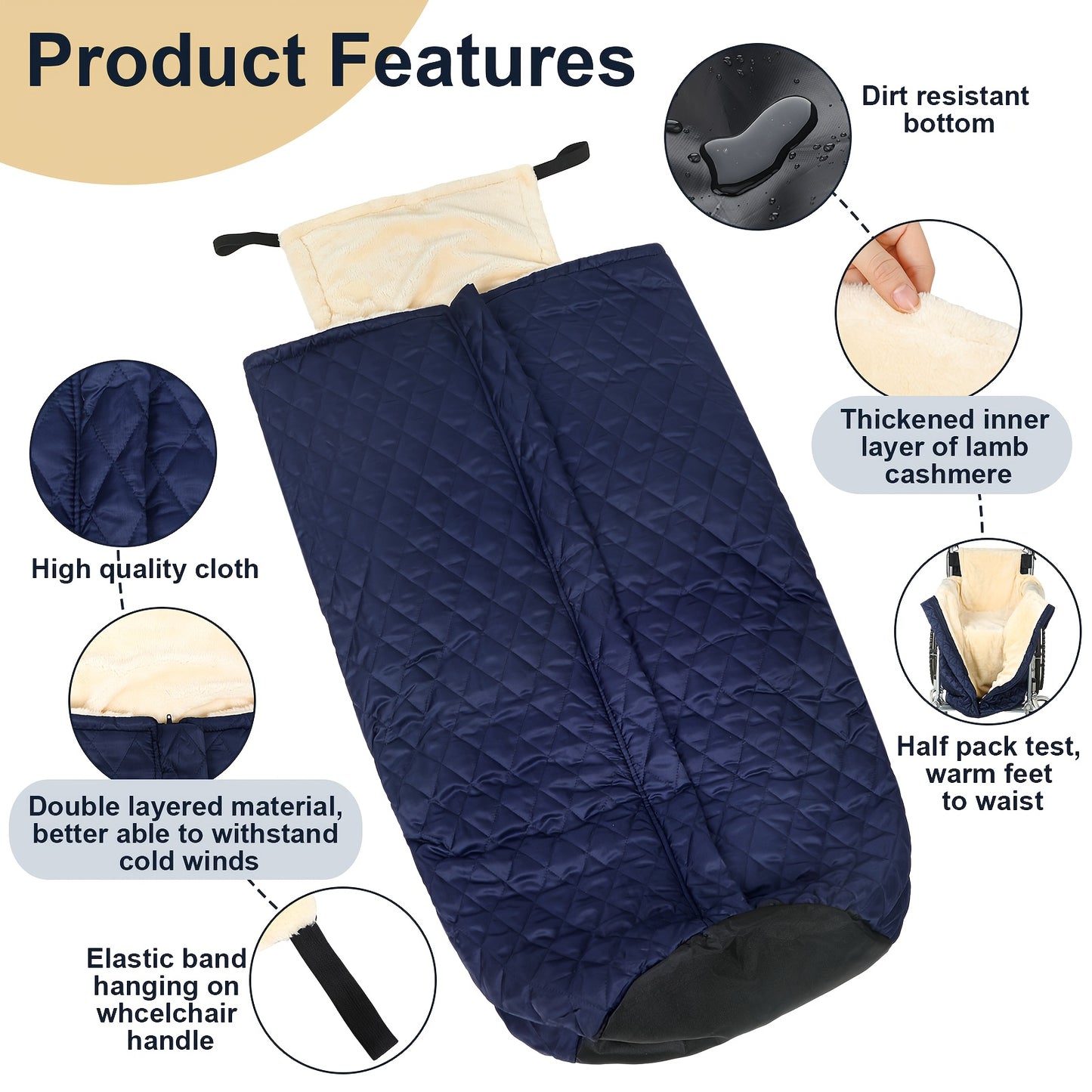 Lightweight Waterproof Wheelchair Blanket Cozy Fleece Lap Cover
