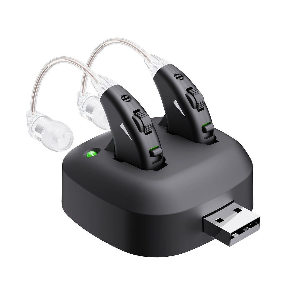True Hearing Aids for Seniors with Charging Dock