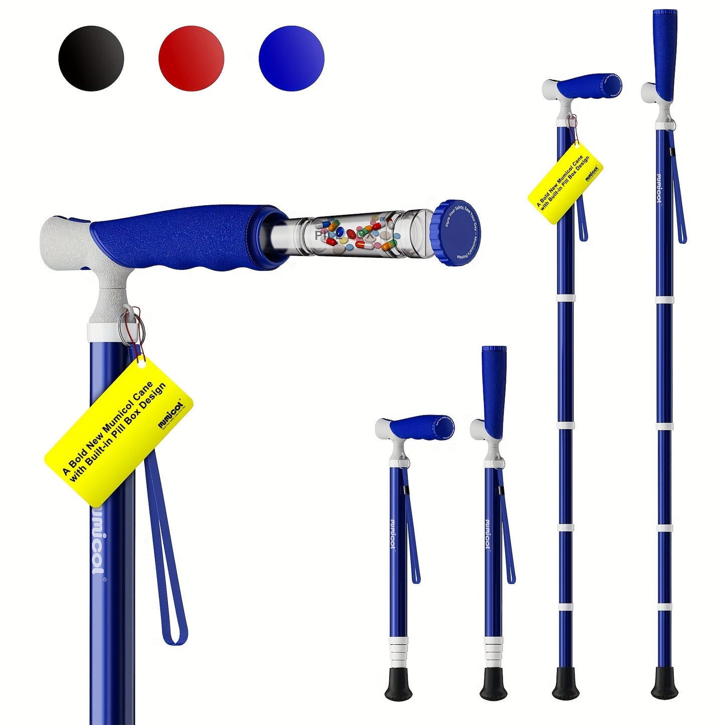 Mumicol Multifunctional Telescopic Cane with Adjustable Handle and Box