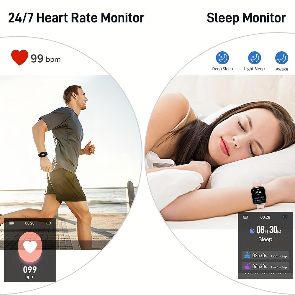 Smartwatch Fitness Tracker With Touch Screen and Sleep Monitor