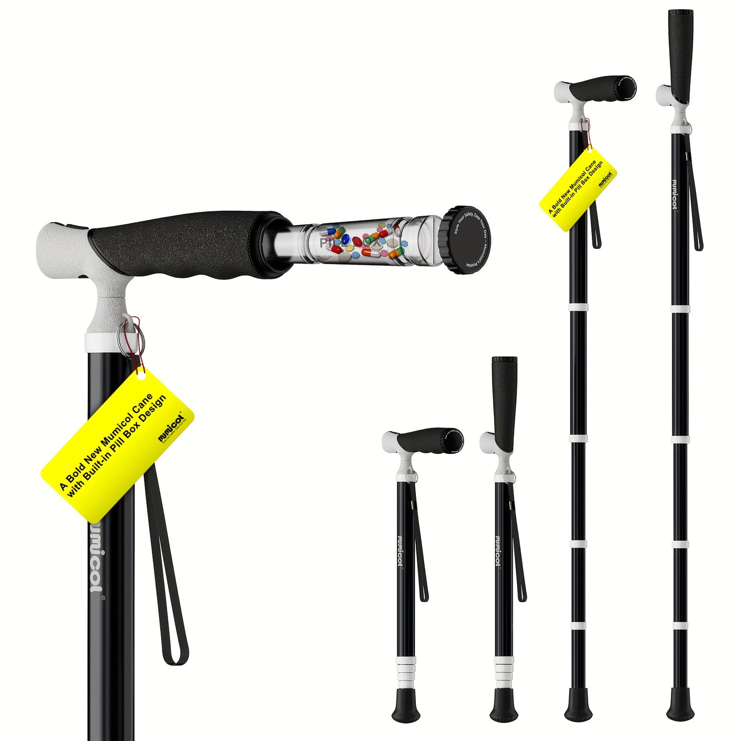 Mumicol Multifunctional Telescopic Cane with Adjustable Handle and Box