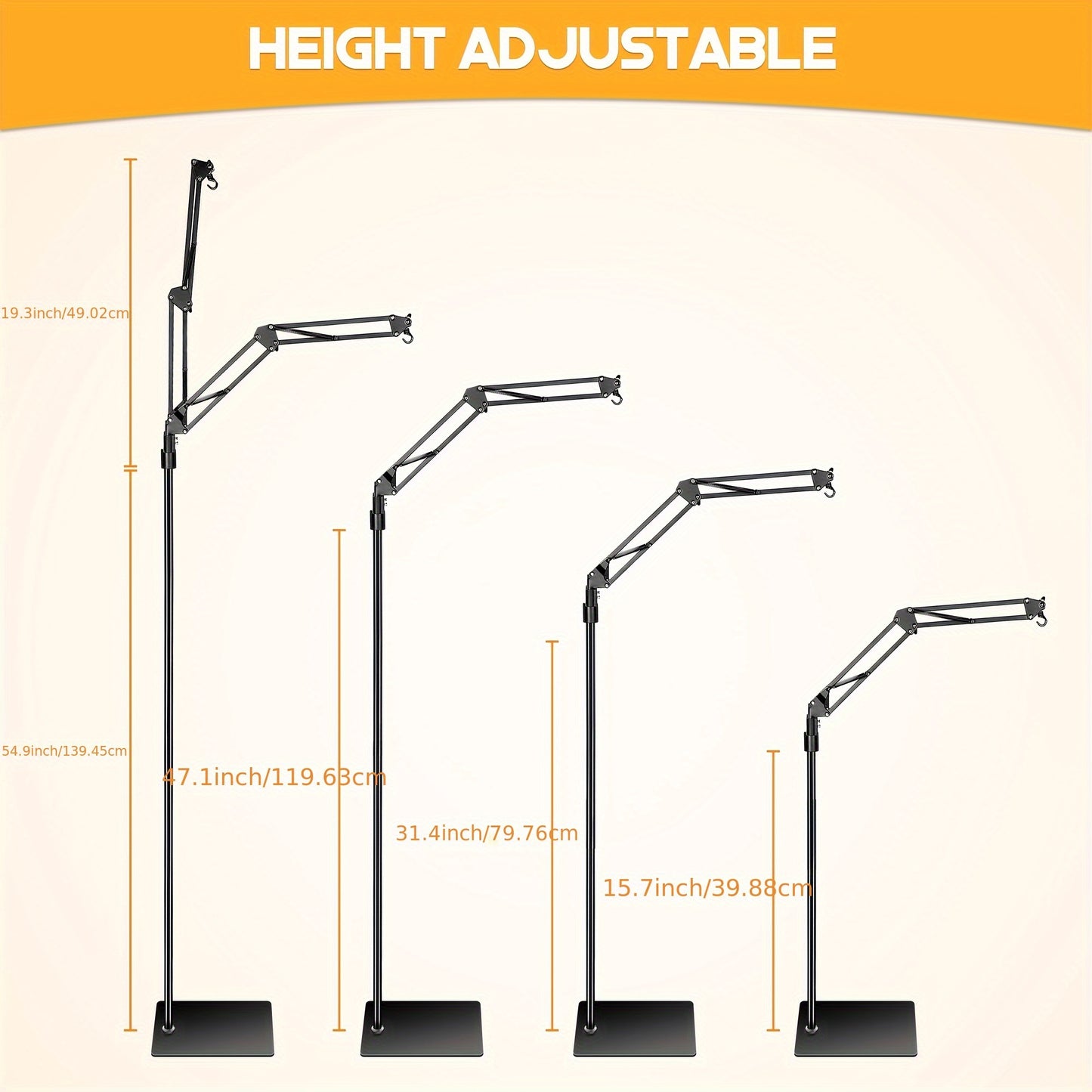 Double Arm Adjustable Heat Lamp Stand For Reptiles And Chicks